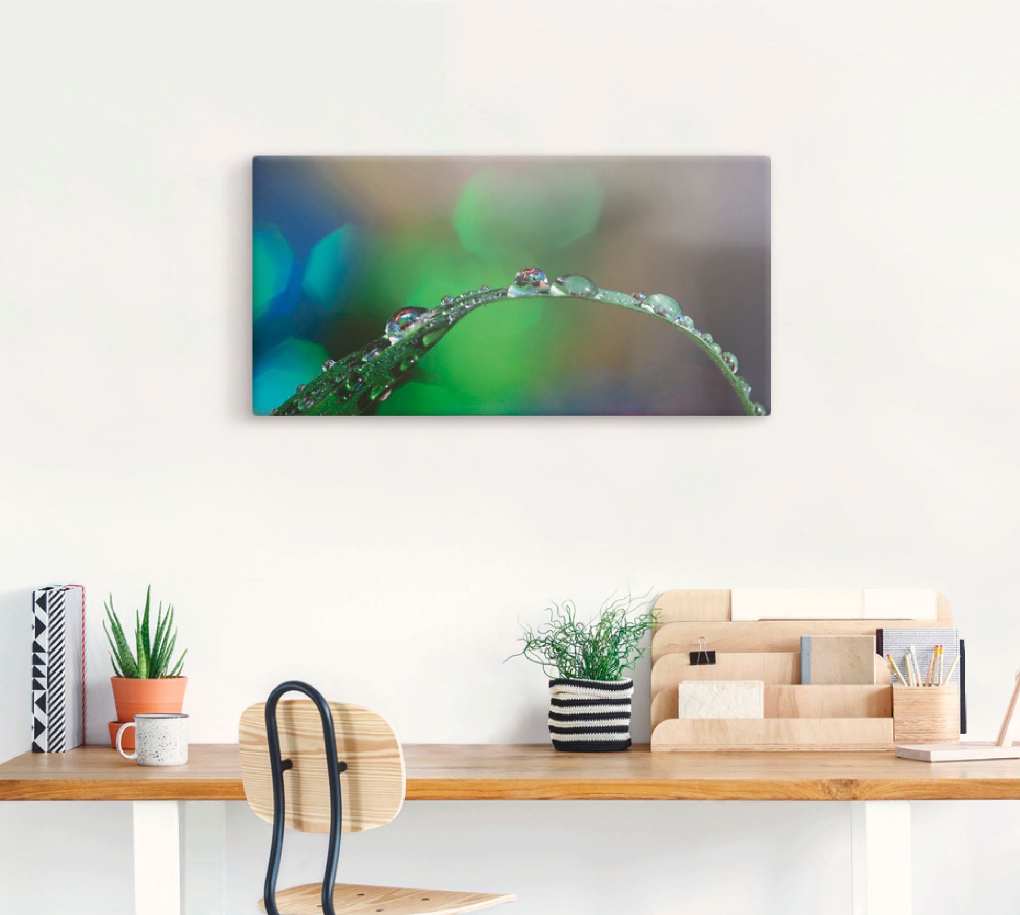 Artland Leinwandbild "Wassertropfen IV" Gräser 1 Stk. tlg. auf Keilrahmen g günstig online kaufen