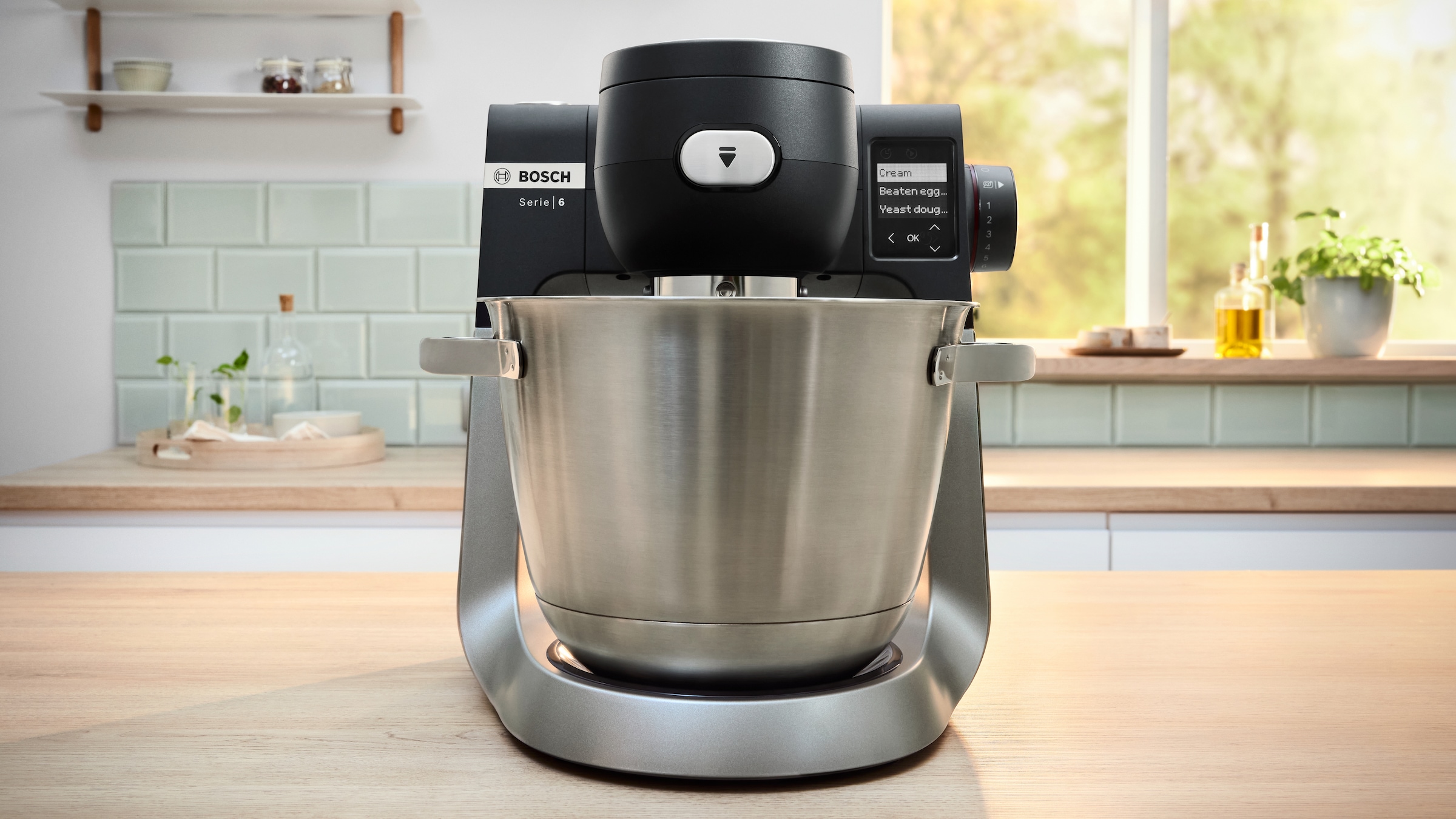BOSCH Küchenmaschine »Serie 6 MUMS6ZS18, 2 Schüsseln (Edelst/Kunstst), integr Waage, schwarz«, Automatikprogramme, Deckel, Knethaken/Rühr-/Silikonbesen spülm.fest