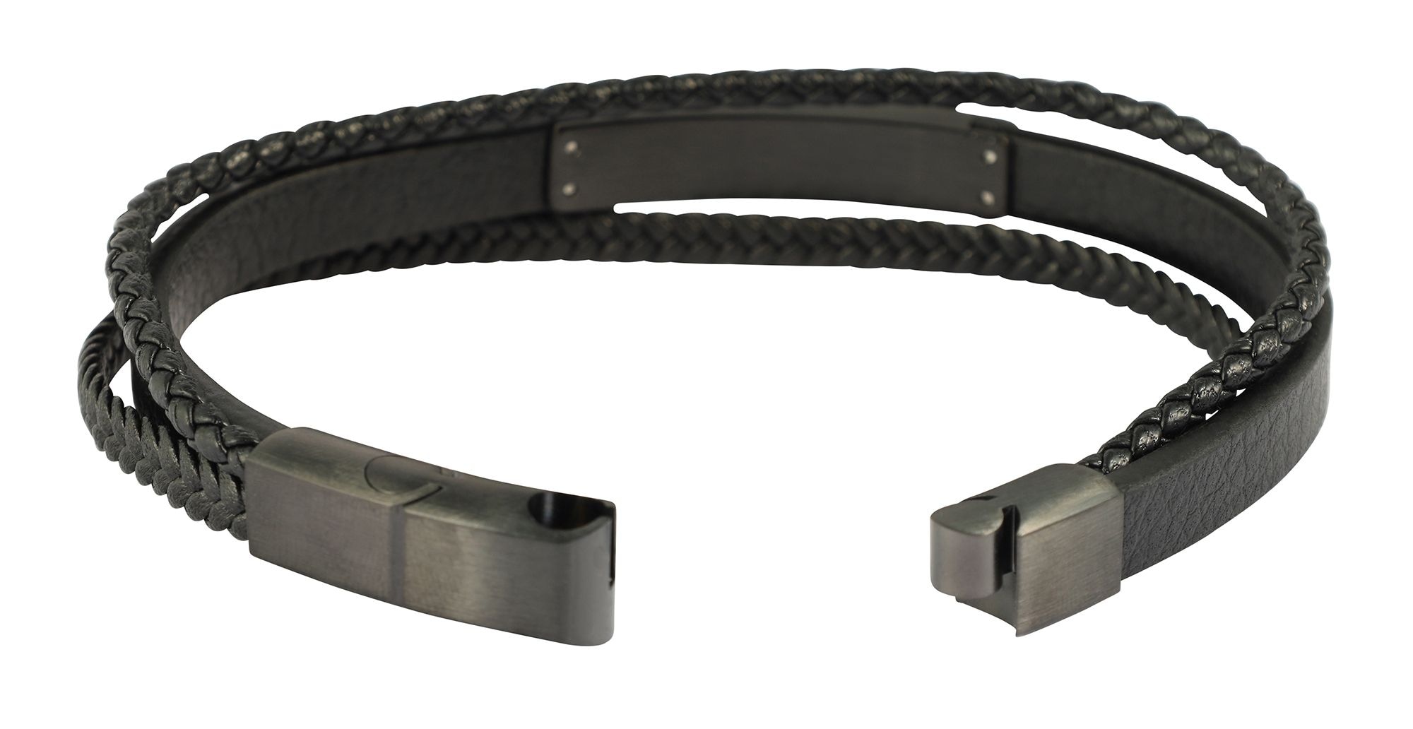 ADELIA ́S Herren Armband "Armband – Lederarmband aus Leder 21 cm", 21cm, Leder, schwarz, Leder, Armbänder, Ideal zum Verschenken – schlicht und