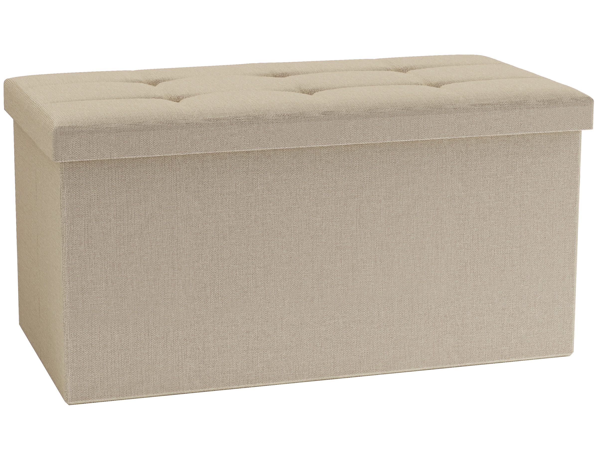 Sitztruhe VCM "Stoff Sitztruhe Sitzbank Aufbewahrungsbox Boxas", beige (creme), B:76cm T:38cm, Obermaterial: 100% Textilmaterial TEXMAT., Sitzbänke