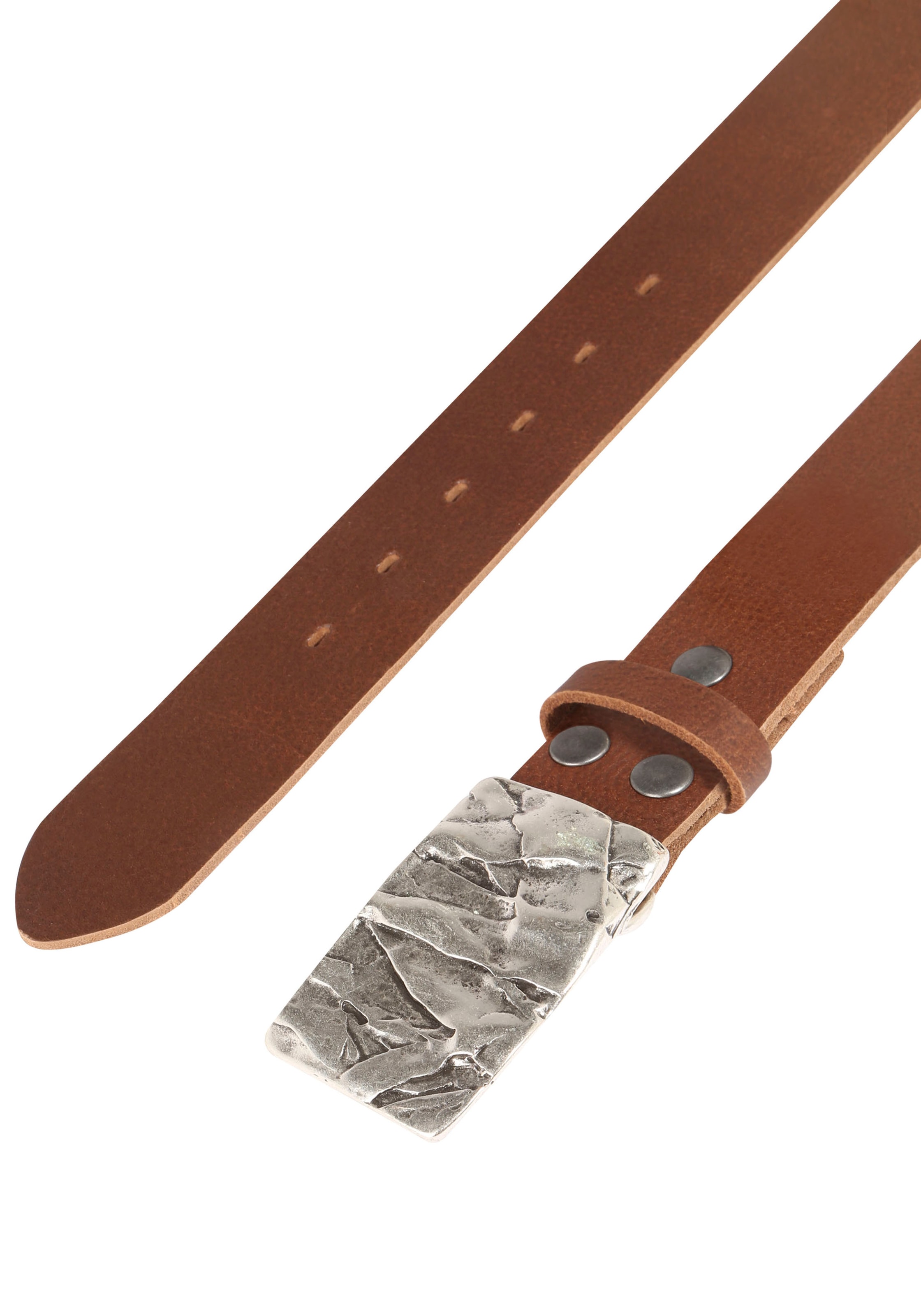 RETTUNGSRING by showroom 019° Ledergürtel, mit austauschbarer Schließe »Felswand Silber«