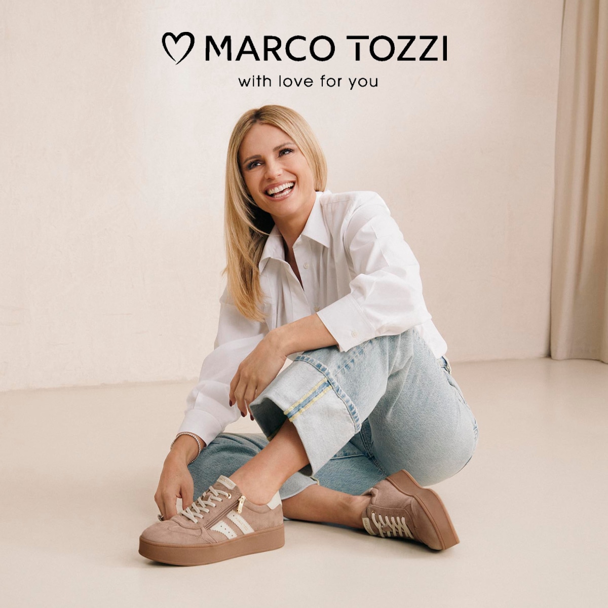 MARCO TOZZI Plateausneaker  Freizeitschuh, Halbschuh, Schnürer im modischem Retro-Look