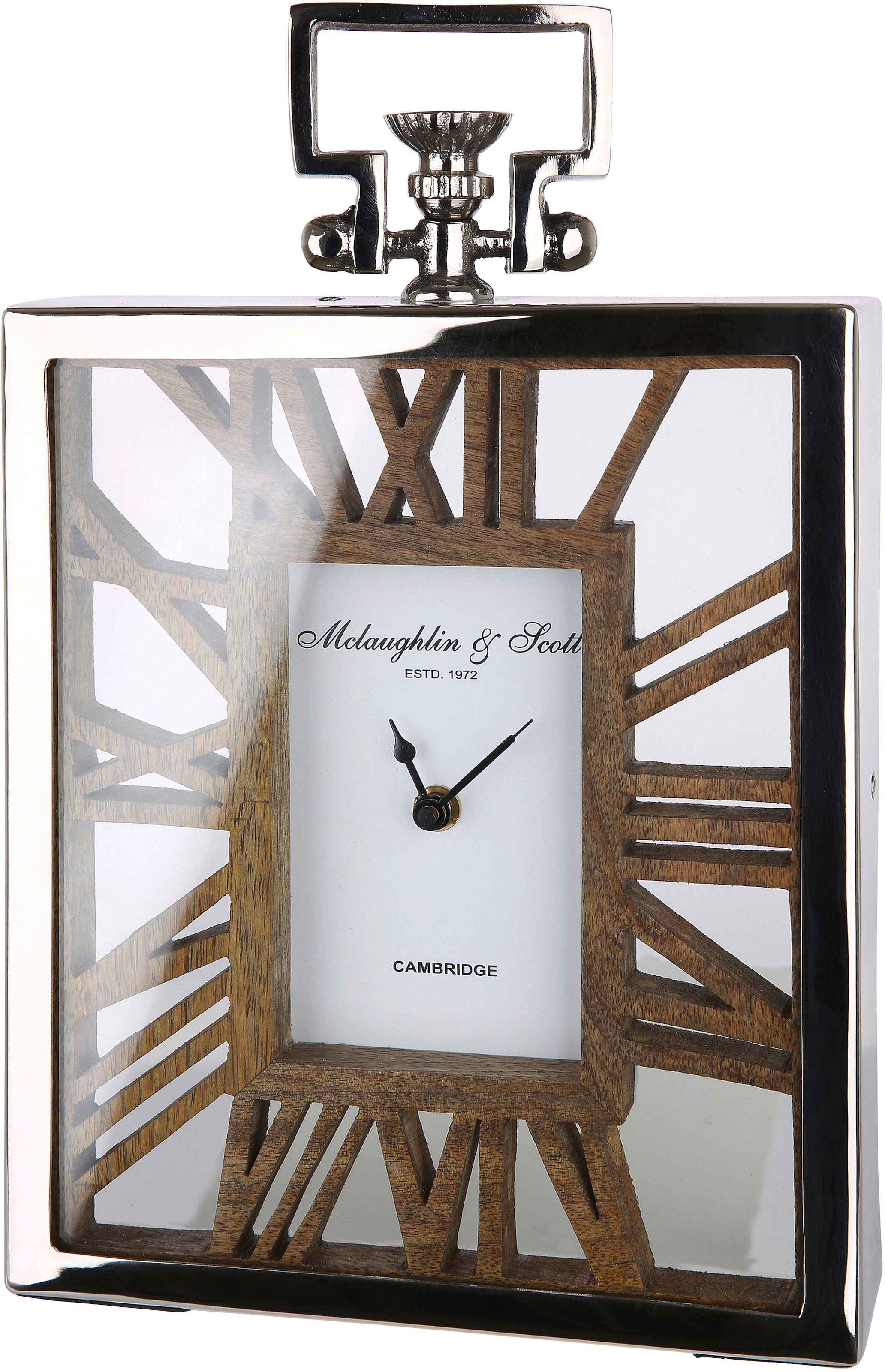 GILDE Standuhr »Uhr Rusto, silber«, (1 St.), Höhe 34 cm, eckig, römische  Ziffern, Wohnzimmer kaufen | BAUR