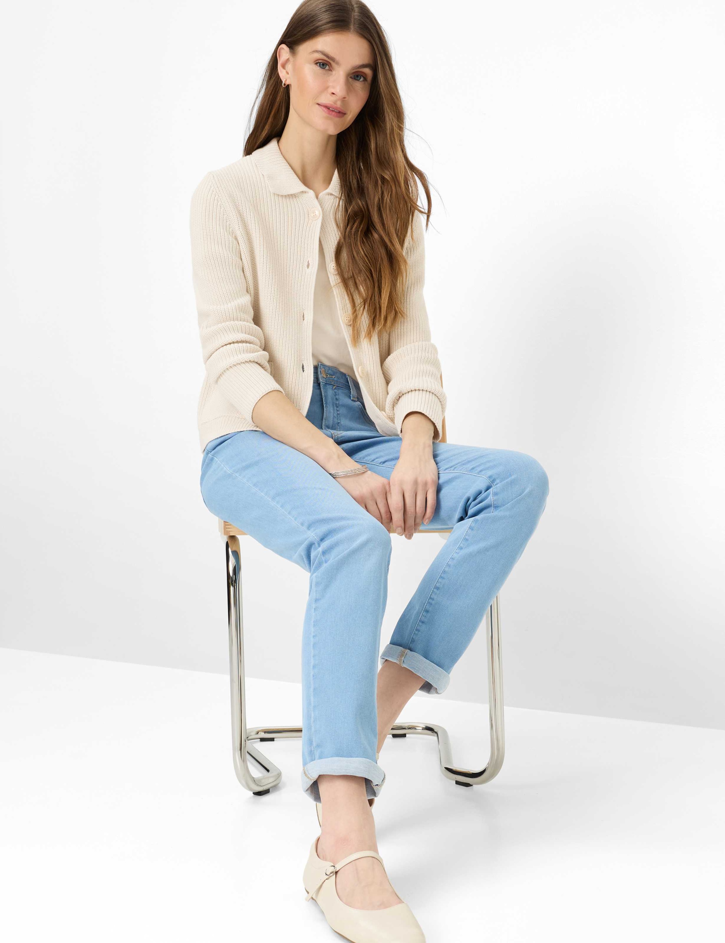 5-Pocket-Jeans BRAX "Style CAROLA", Damen, Gr. 42, Normalgrößen, hellblau, Denim/Jeans, 96% Baumwolle, 4% Elasthan, Jeans 5-Pocket-Jeans 3