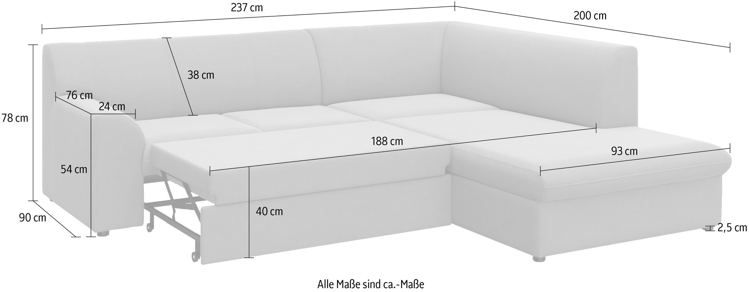 DOMO collection Ecksofa »Topper L-Form«, mit Ottomane, wahlweise mit Schlaffunktion
