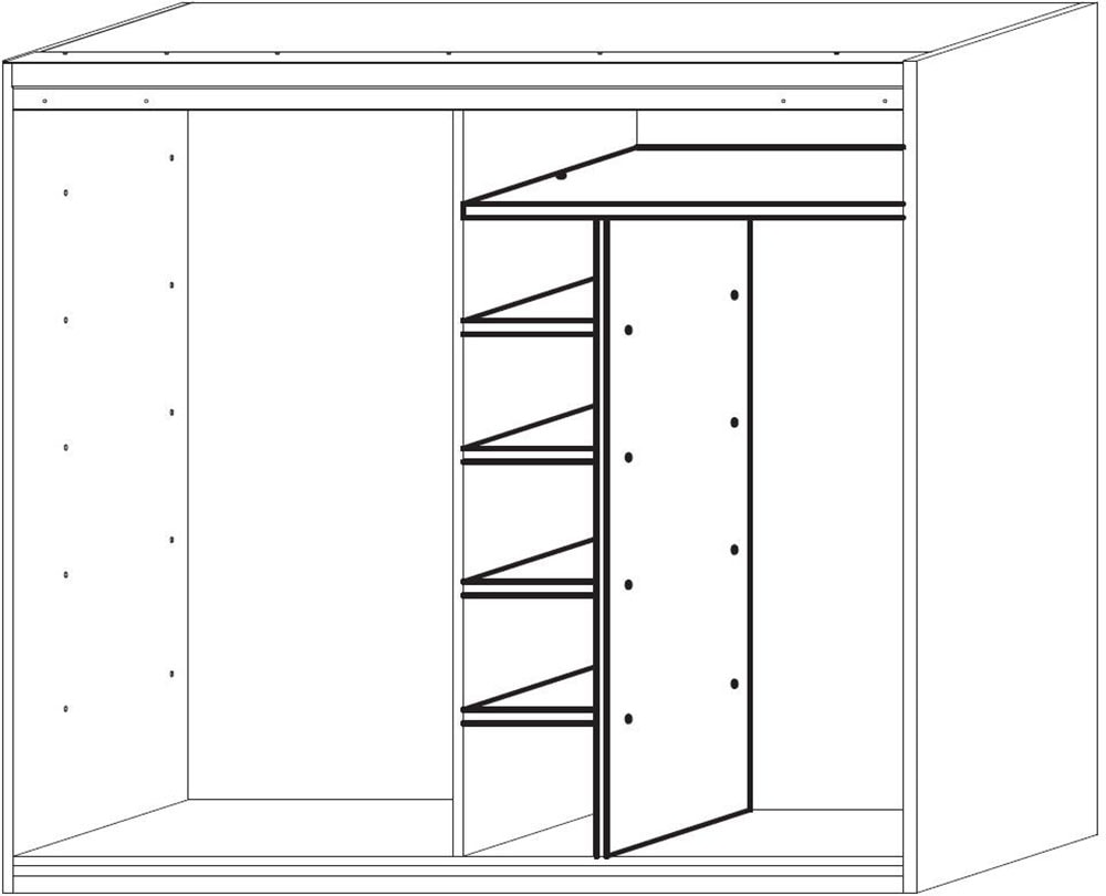 INOSIGN Inneneinteilung »Jupiter – Steingrau, B45×H193 cm, 4 Böden B43 cm für Stauraum« + 1 Kleiderstange Breite 89 cm, Zubehör für Schweber Jupiter, 275 cm