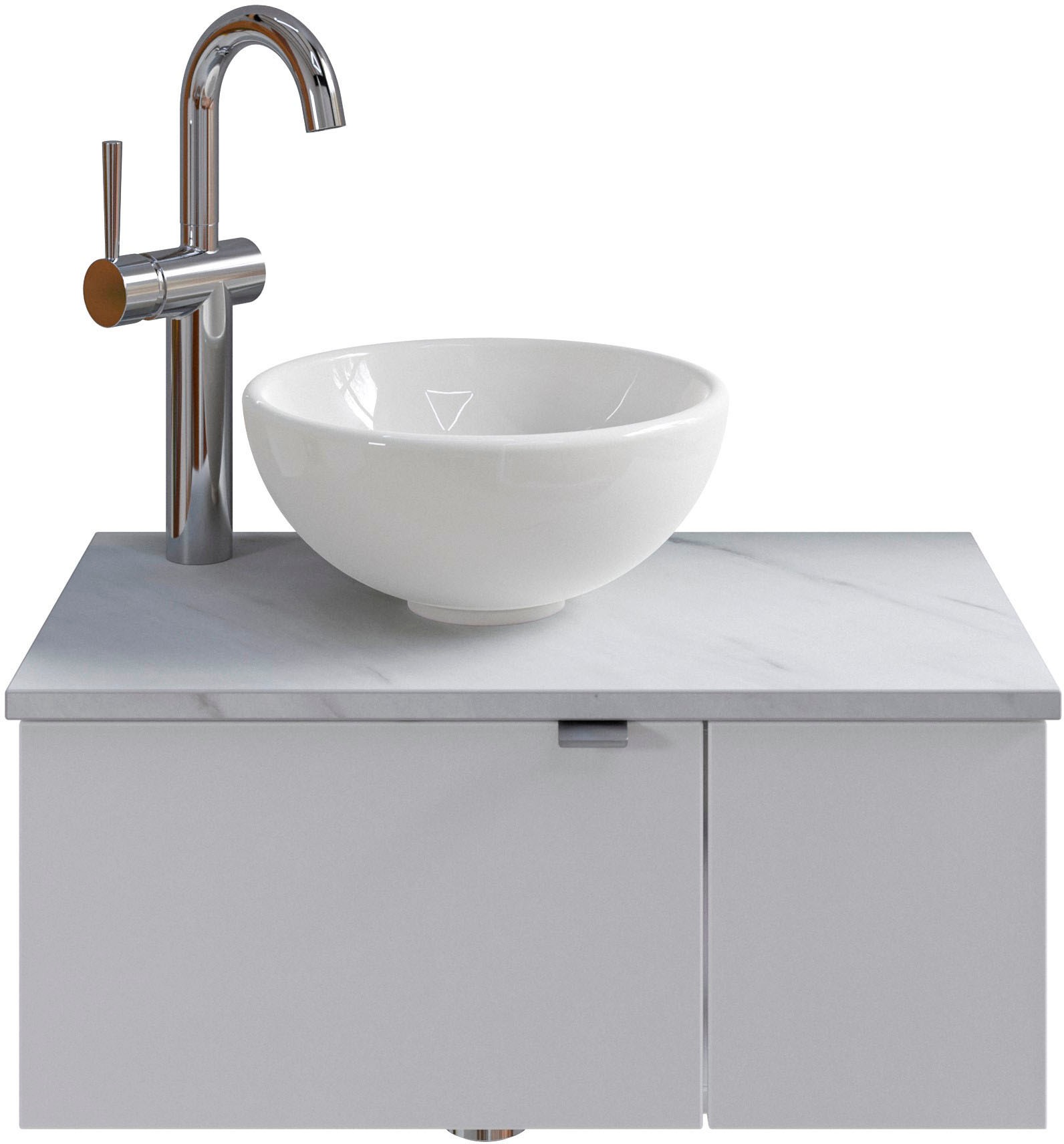 Saphir Badmöbel-Set »Serie 6915«, (4 St.), Gäste-Bad, 70 cm breit, mit LED-Spiegel, offenem Fach und 2 Türen