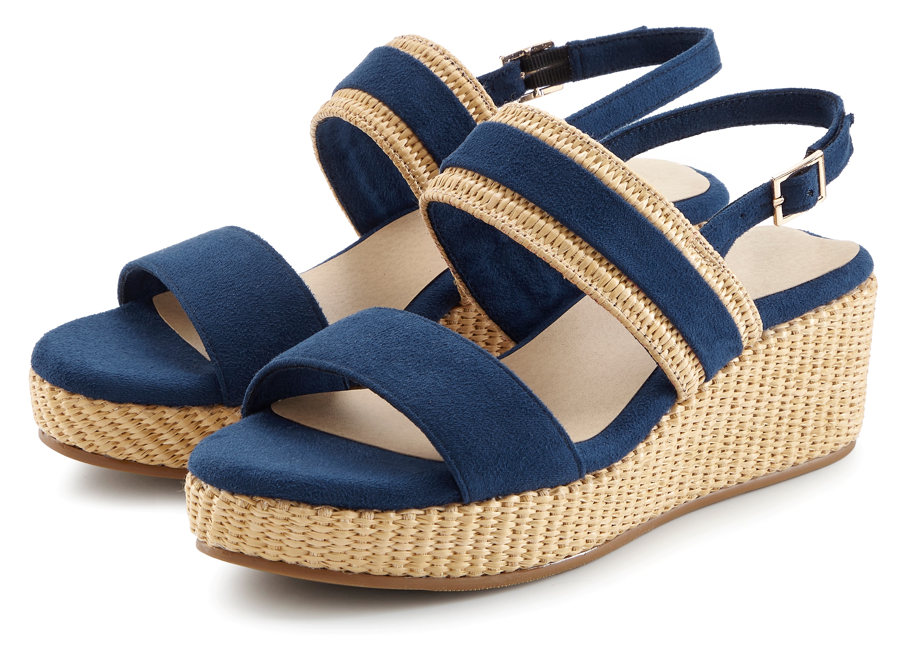 Beachtime by Lascana Sandalette "Sommerschuh, Sandale, offener Schuh, Keilsandalette," NEU mit Keilabsatz VEGAN