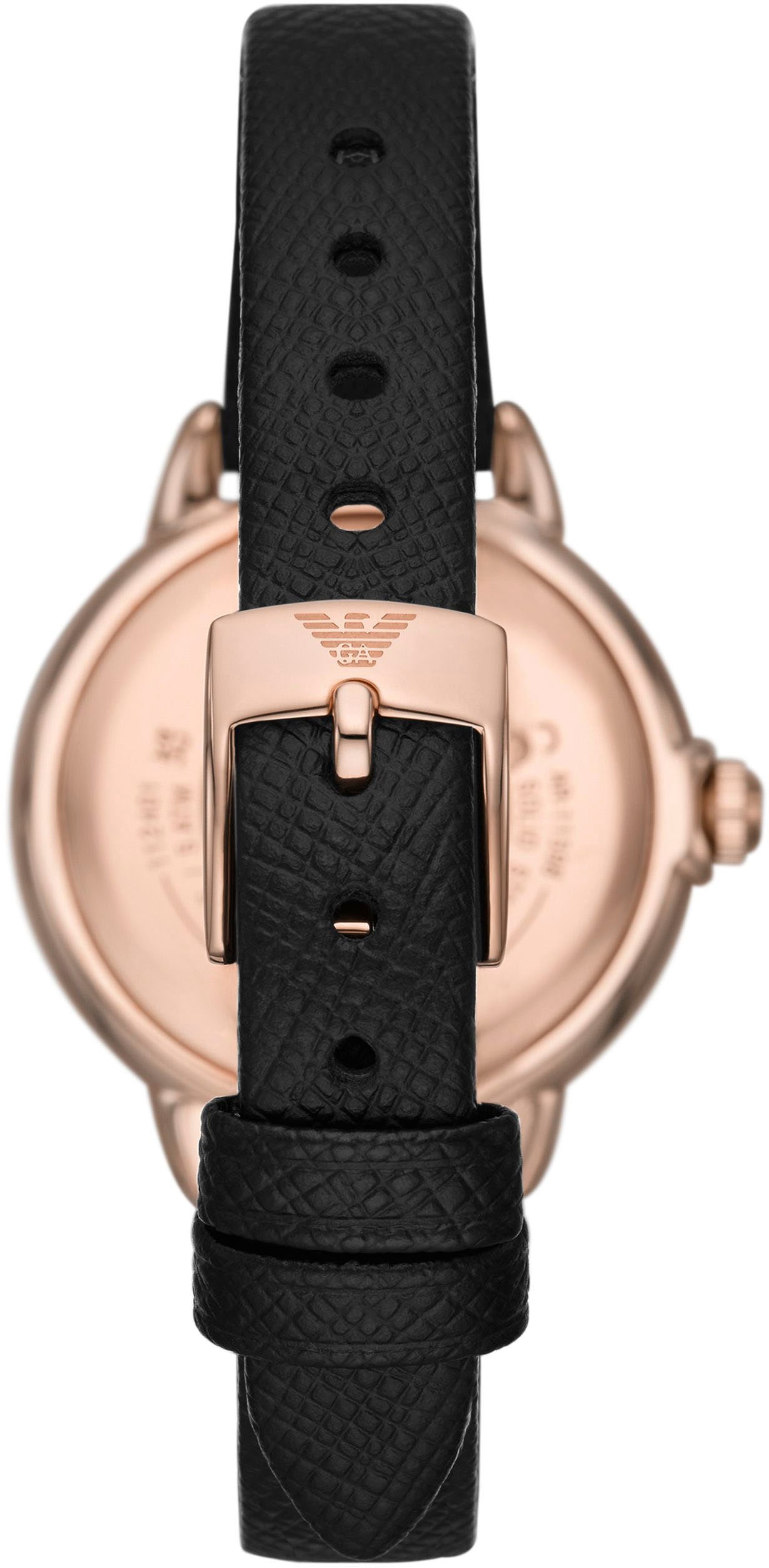 Emporio Armani Quarzuhr, Armbanduhr, Damenuhr, analog, Lederarmband
