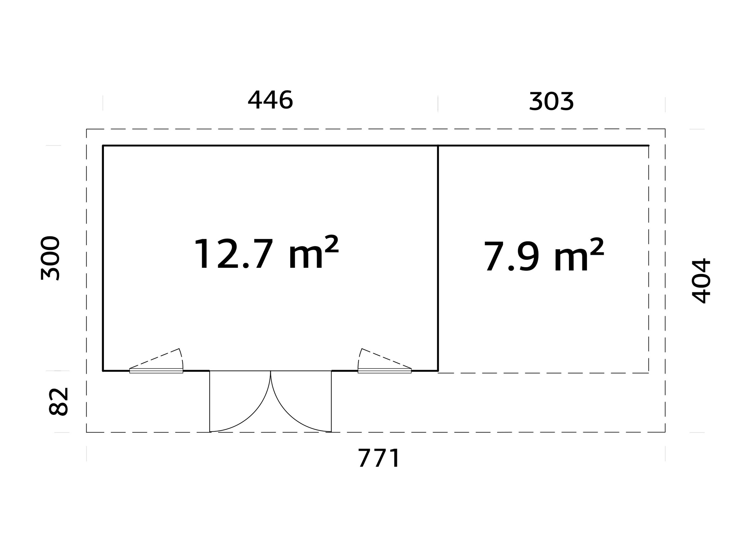 Palmako Gartenhaus »Aurelia 12,7+7,9 m²«