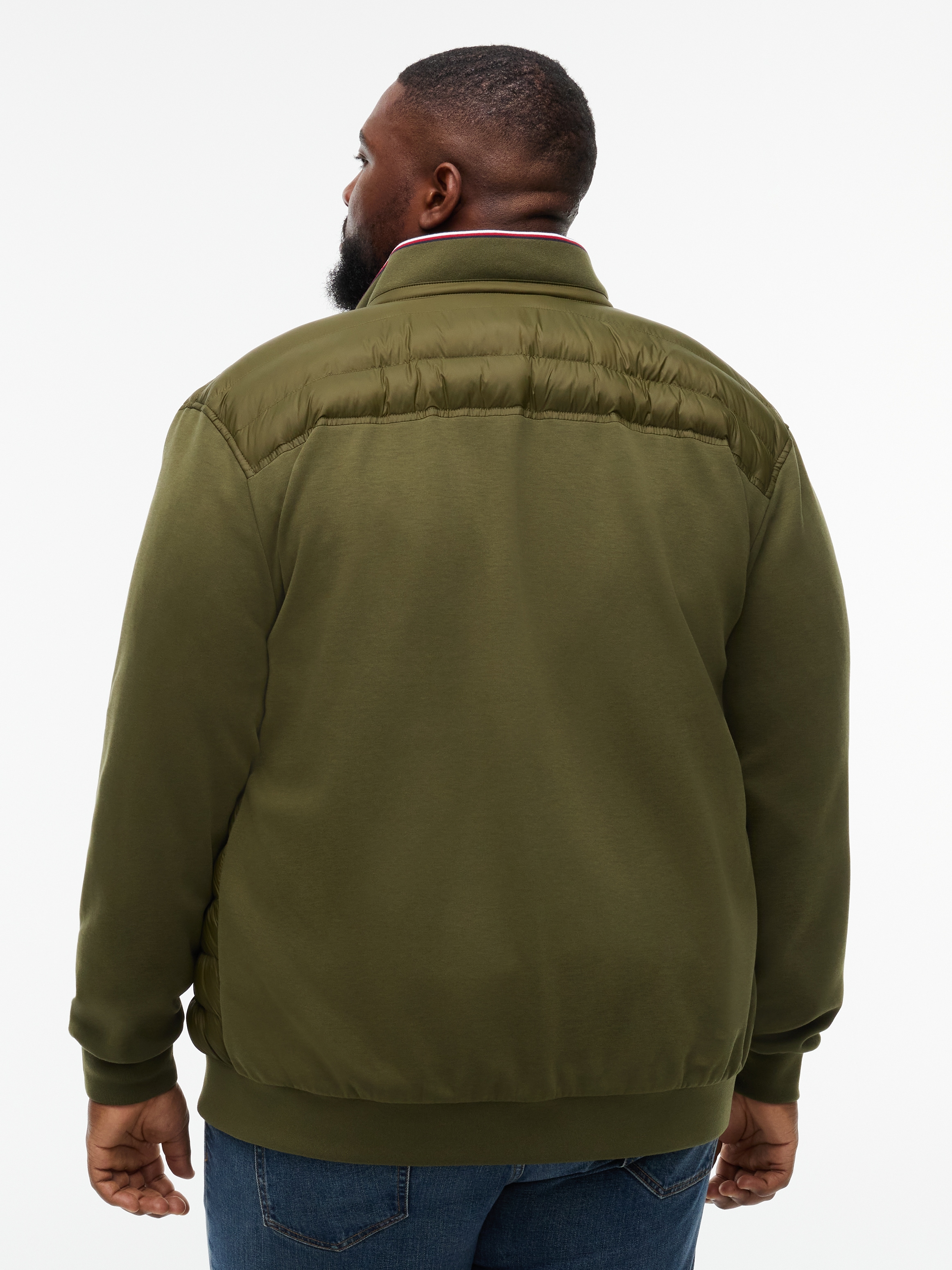 Tommy Hilfiger Big & Tall Sweatjacke »BT-MIX MEDIA STAND CLLR-B« mit gesteppten Vorderteil, normale Passform, Stehkragen