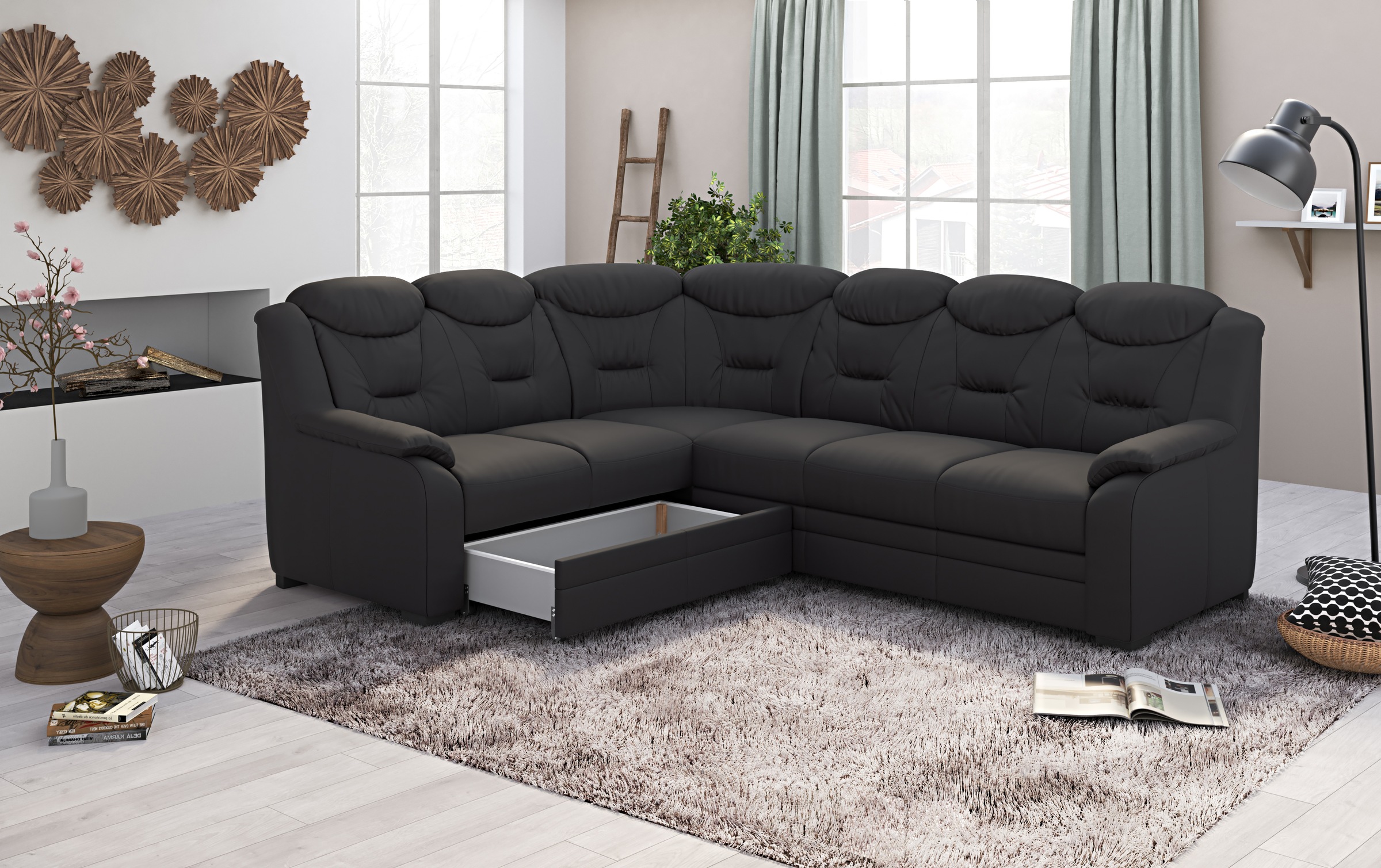 COTTA Ecksofa »Marcus L-Form«, wahlweise mit Bettfunktion & Stauraum