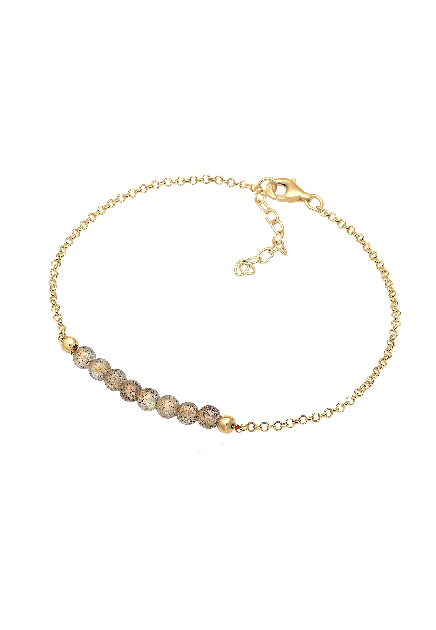 Elli Armband »Elli Armband Labradorit Edelstein Kugeln 925 Silber vergoldet«
