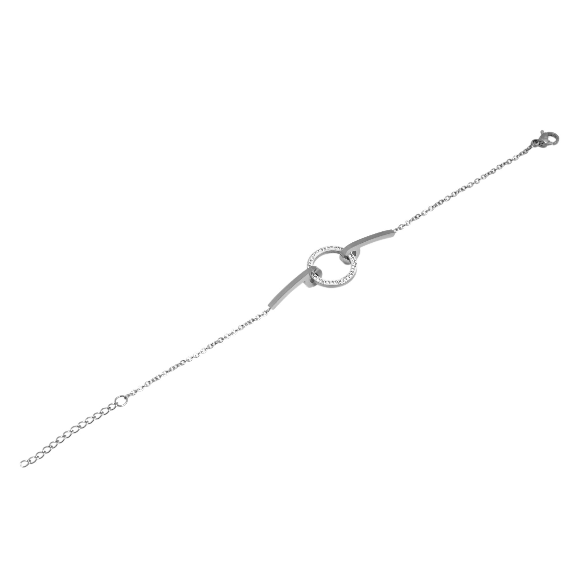 Adelia´s Edelstahlarmband »Damen Armband aus Edelstahl mit Similisteine 17+3 cm«