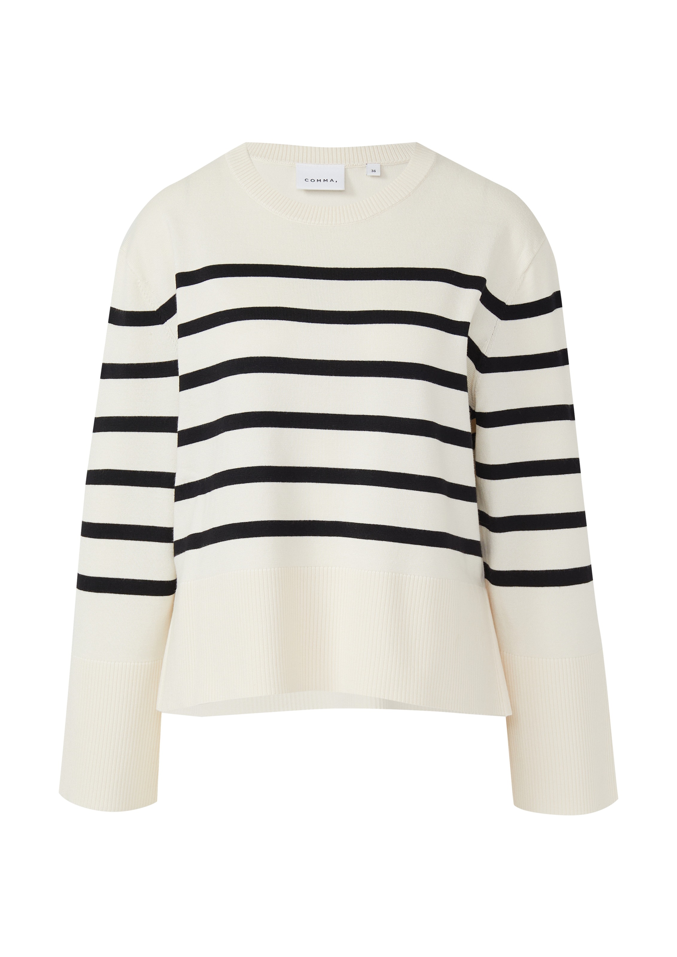 Comma Strickpullover geringelt, Rundhals