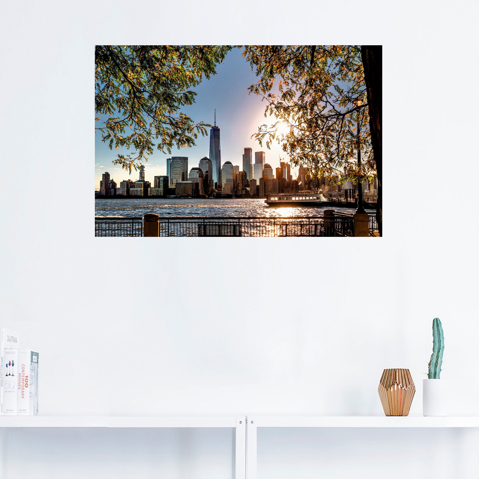 Artland Wandbild "Sonnenaufgang über New York", Amerika, (1 St.), als Alubild, Outdoorbild, Leinwandbild, Poster, Wandau