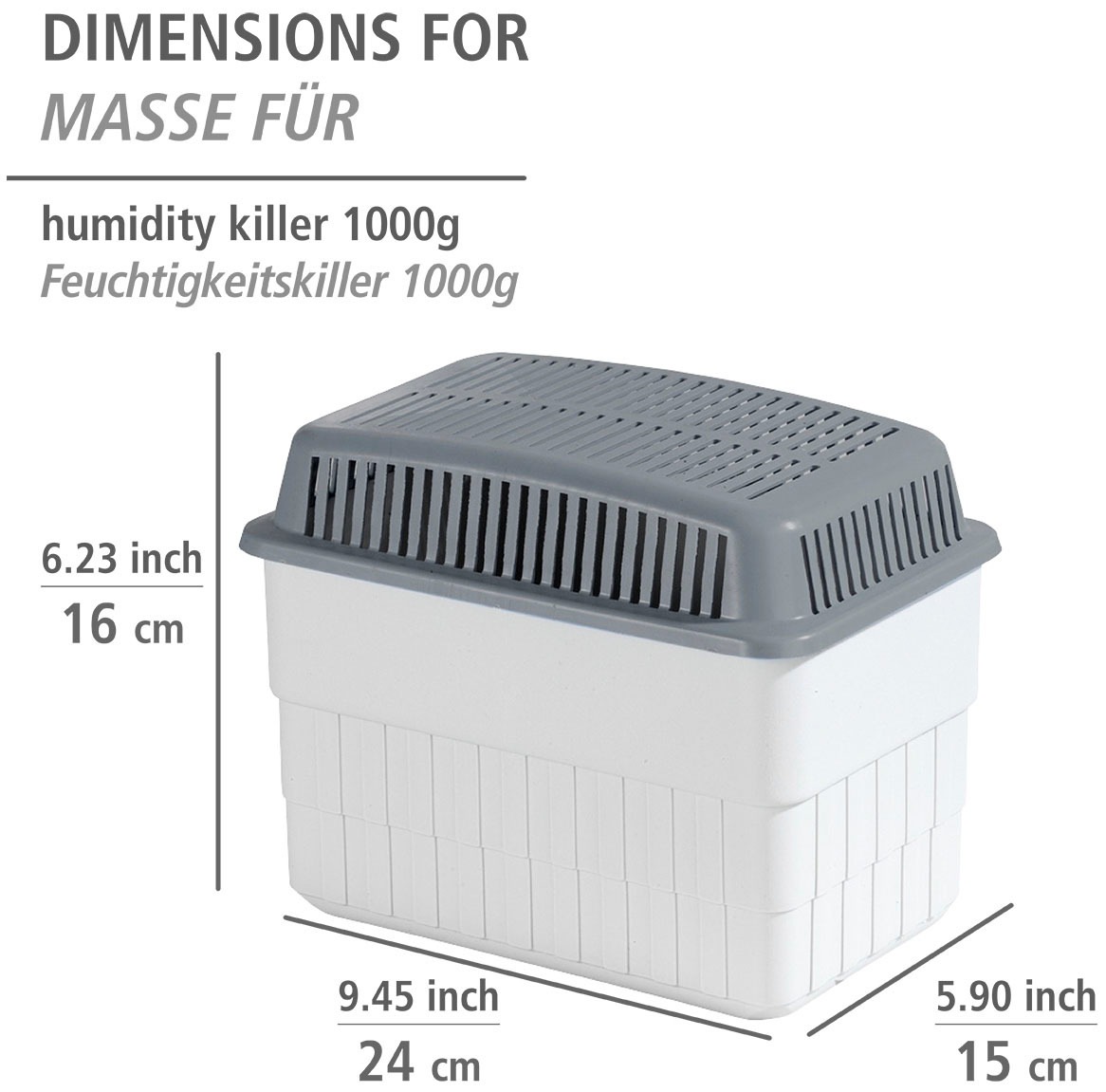 WENKO Luftentfeuchter »Feuchtigkeitskiller«, für 80 m³ Räume, 2 x 1 kg