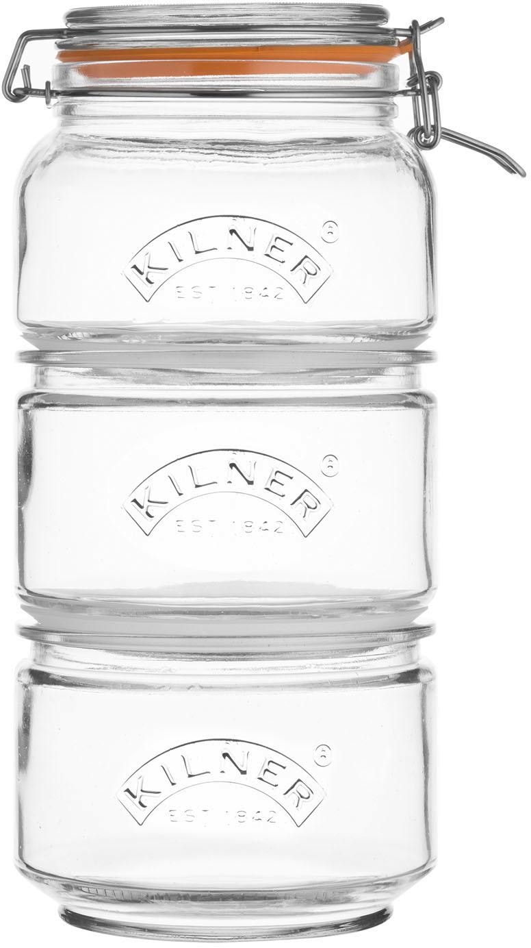 KILNER Vorratsglas Set, 2 x 0,88Liter, 1 x 0,9 Liter, 3 Stk. tlg. günstig online kaufen