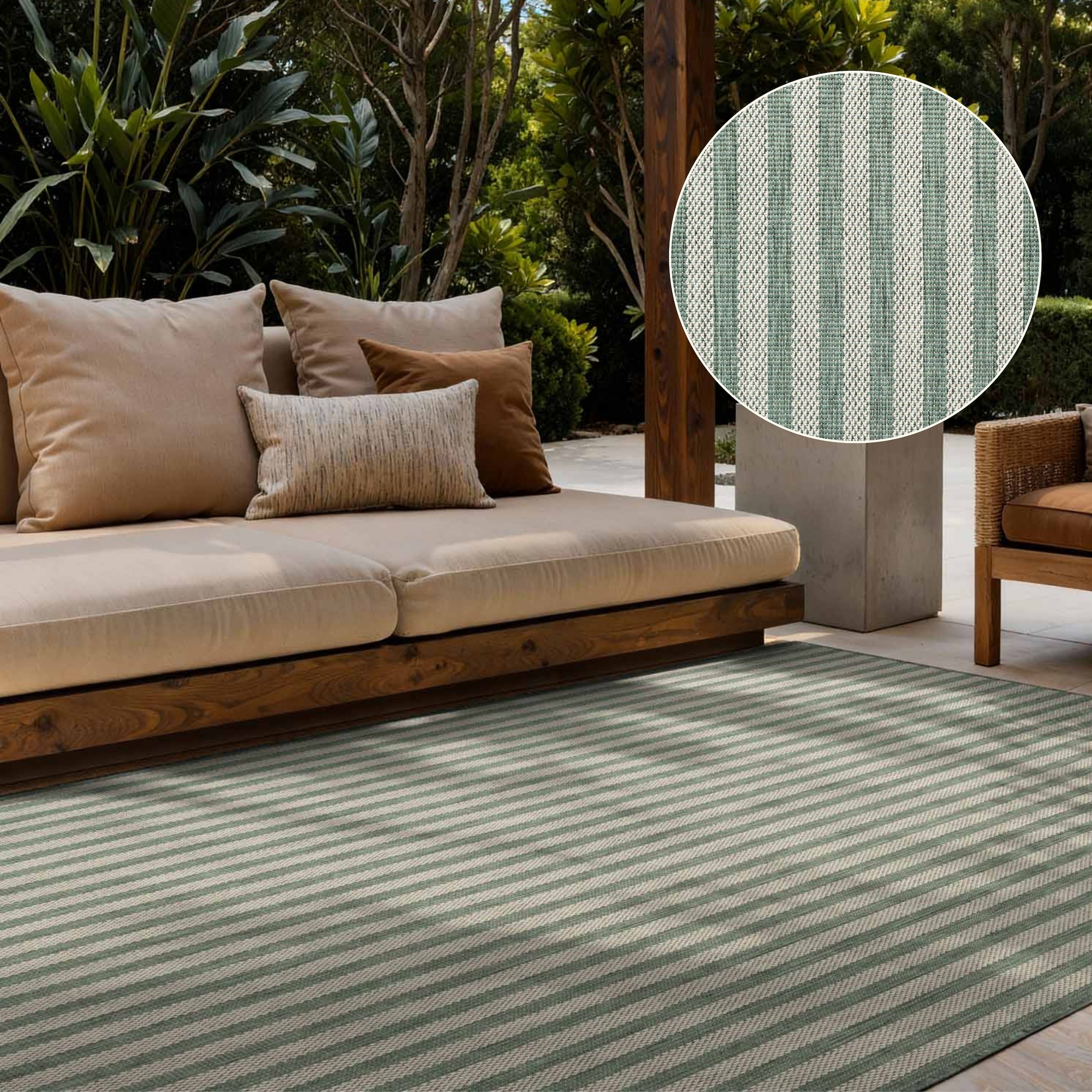 Ted Baker Teppich "Linley, Wendeteppich" rechteckig 8 mm Höhe Designteppich, Wetterfest, Pflegeleicht, Modern, Wohnzimmer, Terrasse