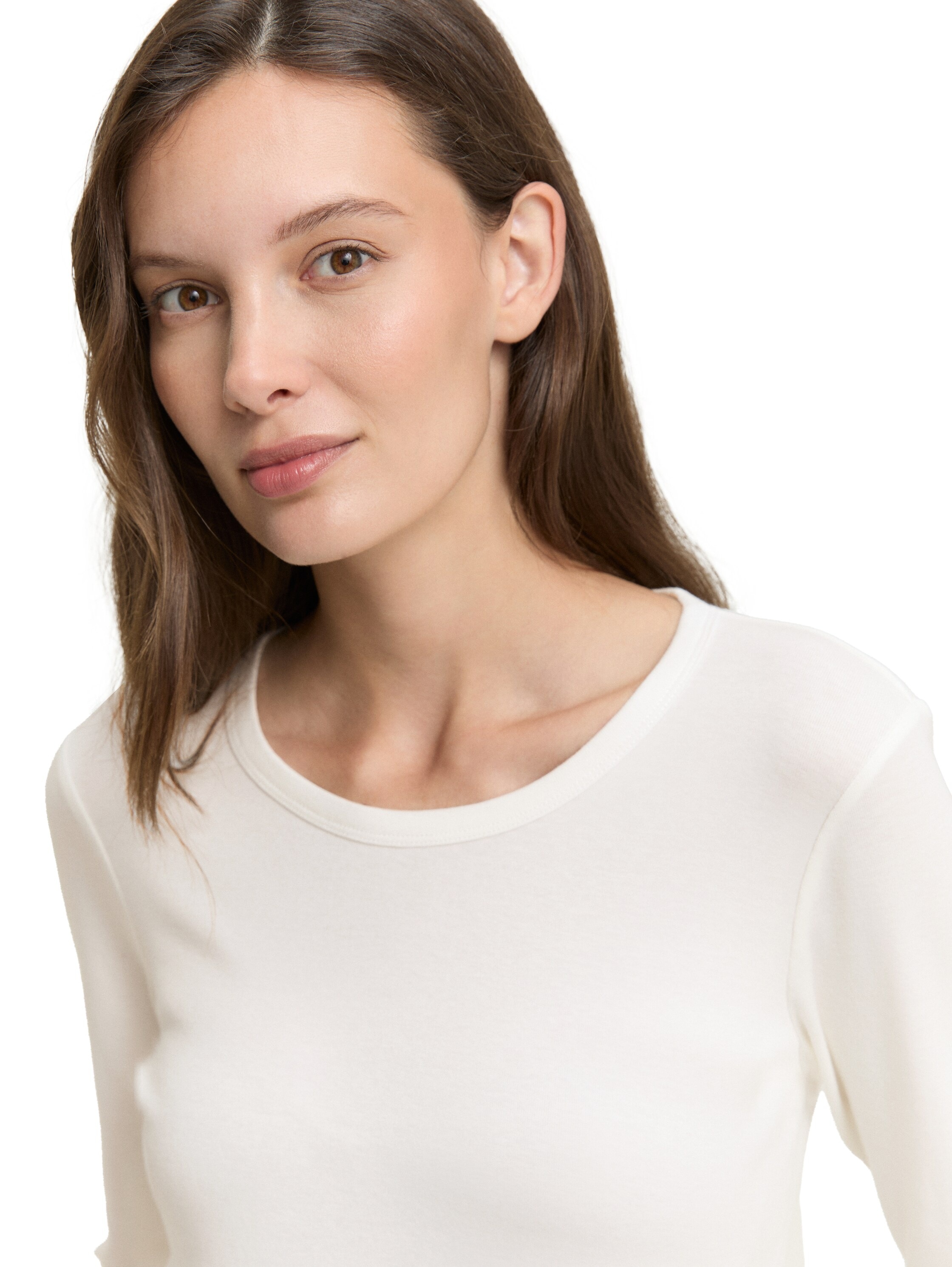 Thumbnail - TOM TAILOR Langarmshirt "Regular" mit Rundhalsausschnitt und Stretch