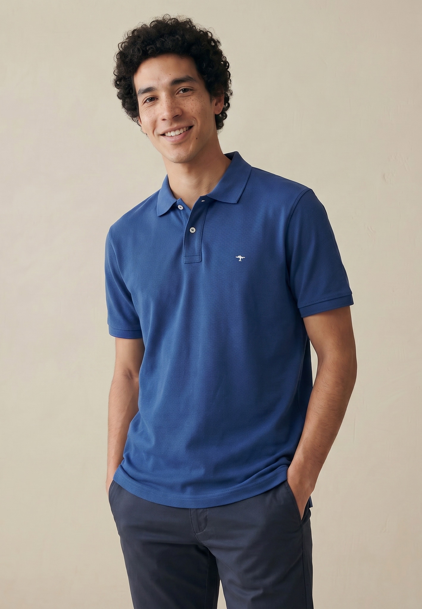 FYNCH-HATTON Poloshirt normale Passform, mit 2-Knopf-Polokragen, aus Baumwolle