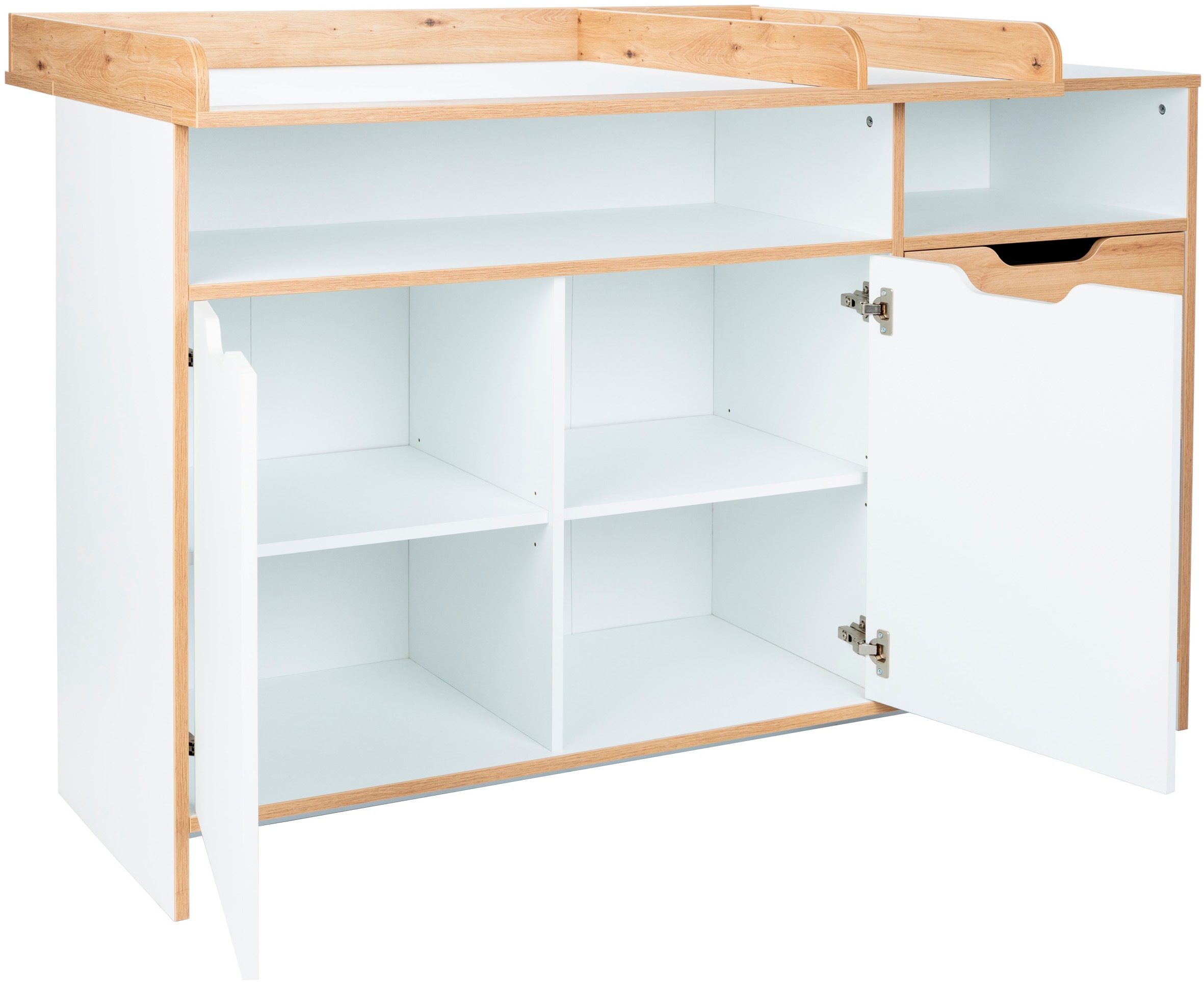arthur berndt Babymöbel-Set »Babyzimmer Set »Maxim« 2-teilig«, (Spar-Set, 2 tlg., Babymöbel-Set »Maxim« bestehend aus Kinderbett und Wickelkommode), Gedämpfte Türen und Schubkästen