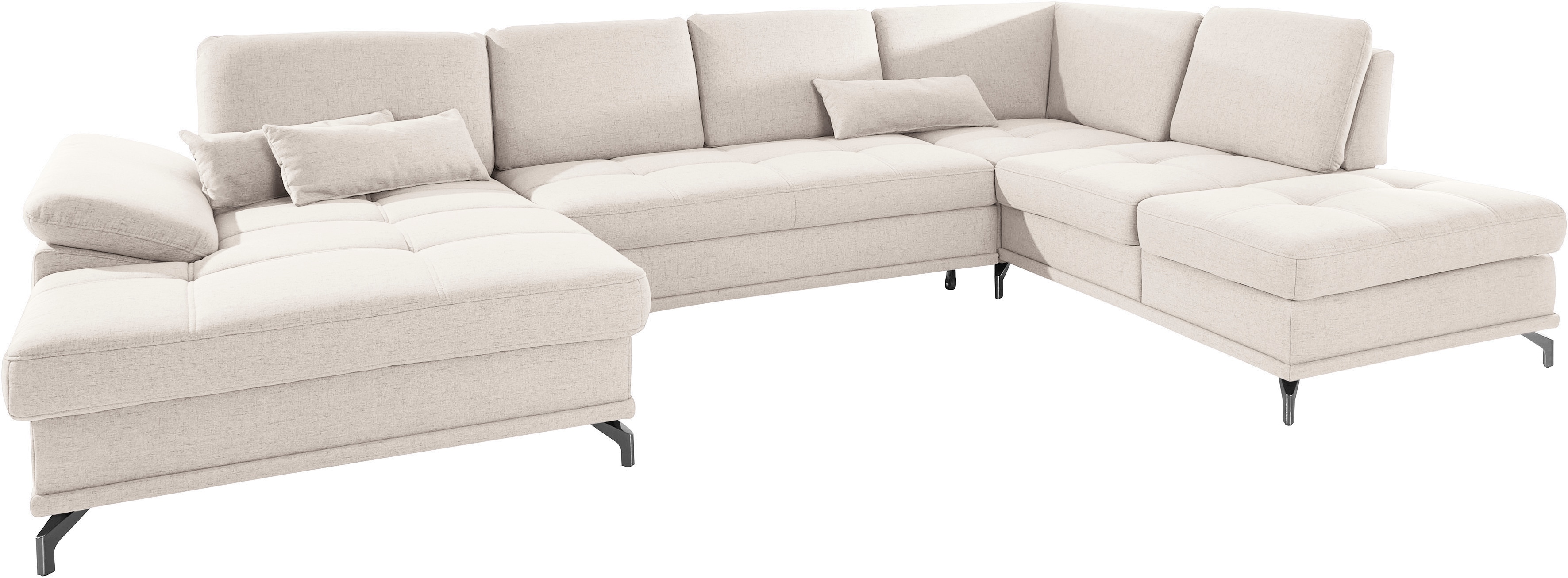 Thumbnail - PLACES OF STYLE Wohnlandschaft "Costello U-Form, B: 363 cm mit Sitztiefen-, Armteilverstellung &" 3 Nierenkissen, option...