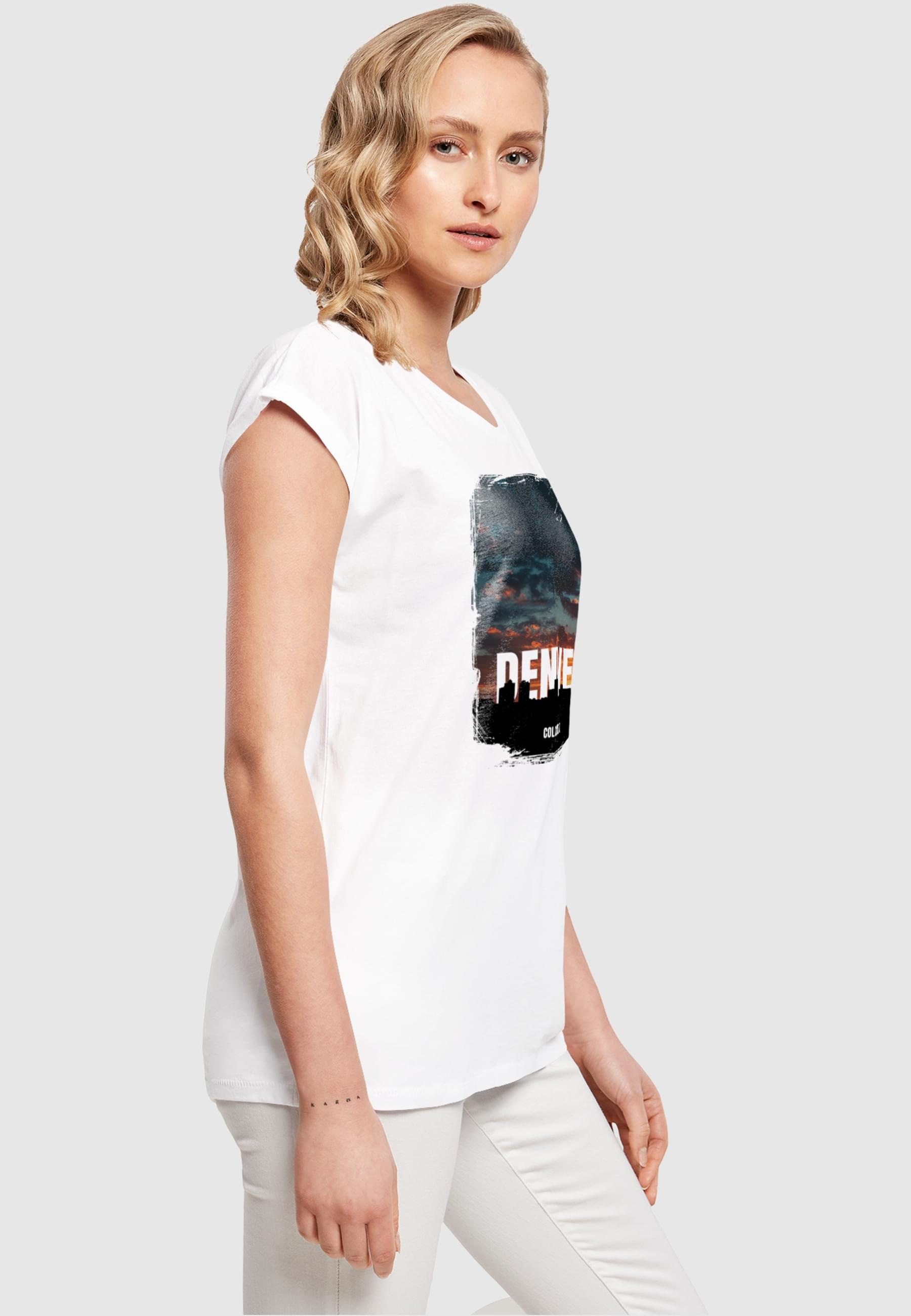 Merchcode T-Shirt »Merchcode Damen Ladies Denver Extended Shoulder Tee«, (1 tlg.)
