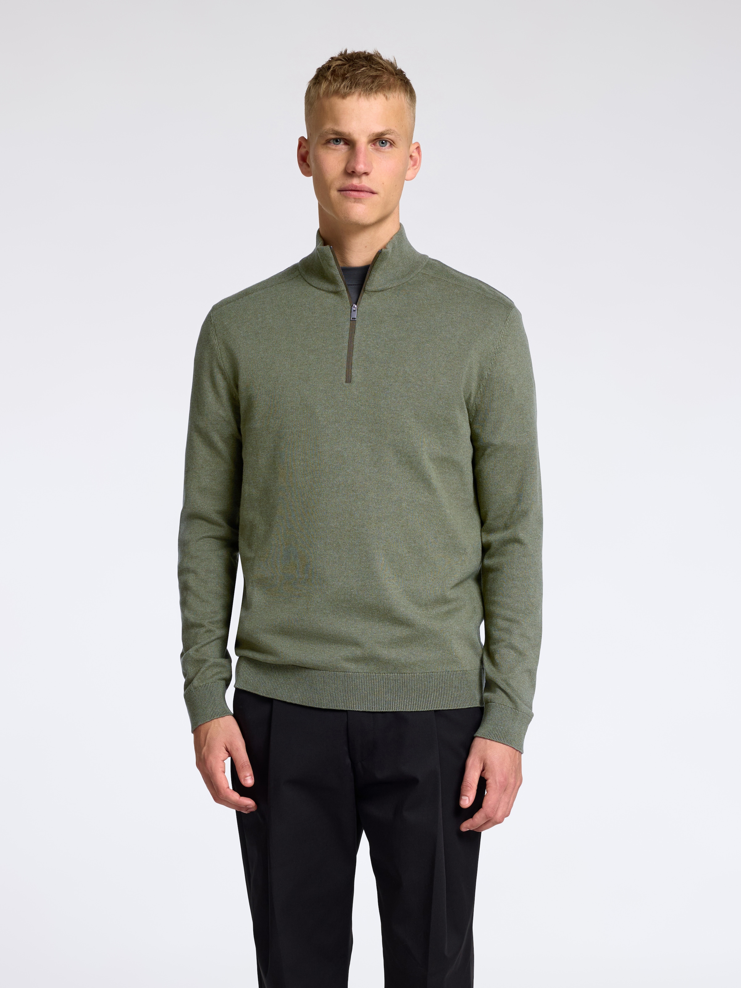 SELECTED "SLHBERG HALF ZIP CARDIGAN NOOS" Baumwolle, regular fit