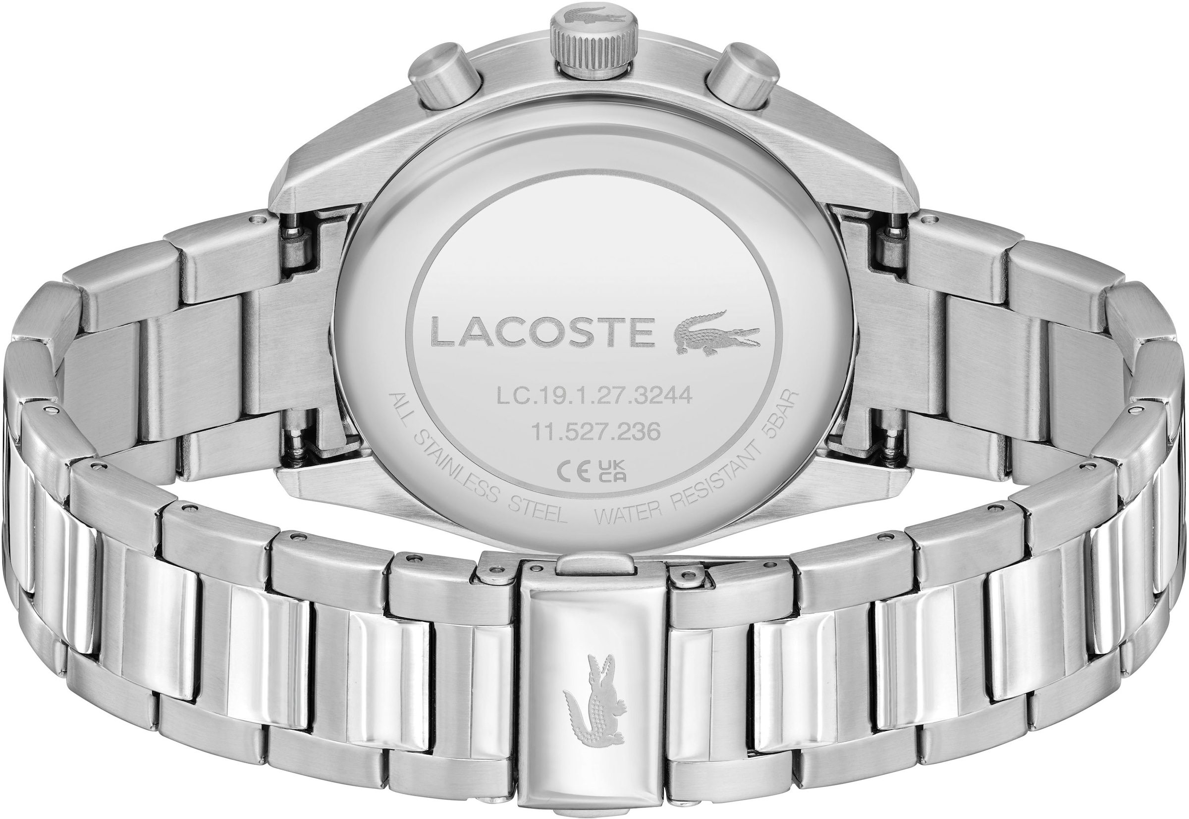 Lacoste Chronograph »VANCOUVER«, Quarzuhr, Armbanduhr, Herrenuhr, Stoppfunktion, Edelstahlarmband