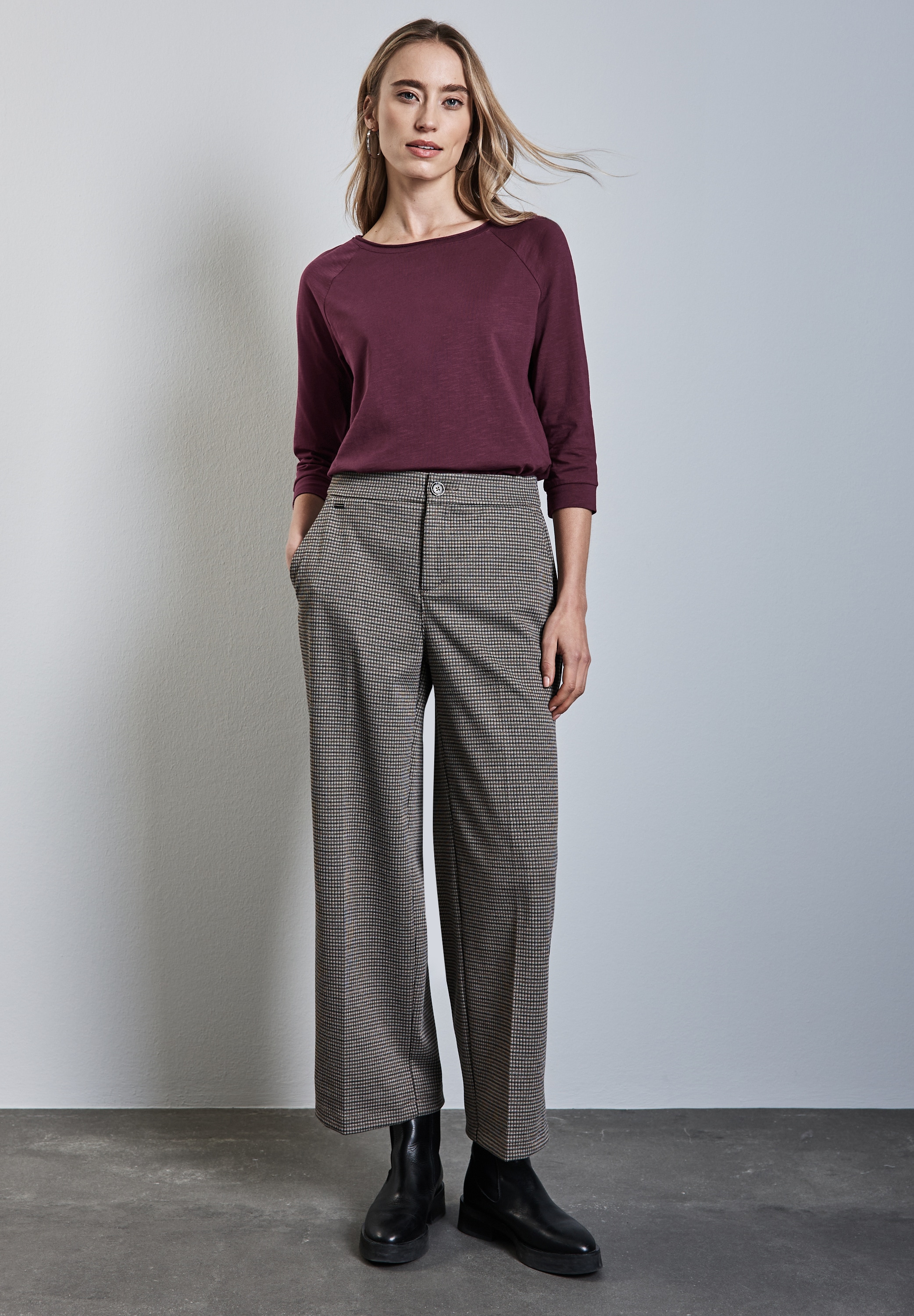 STREET ONE 3/4-Arm-Shirt, aus reiner Baumwolle