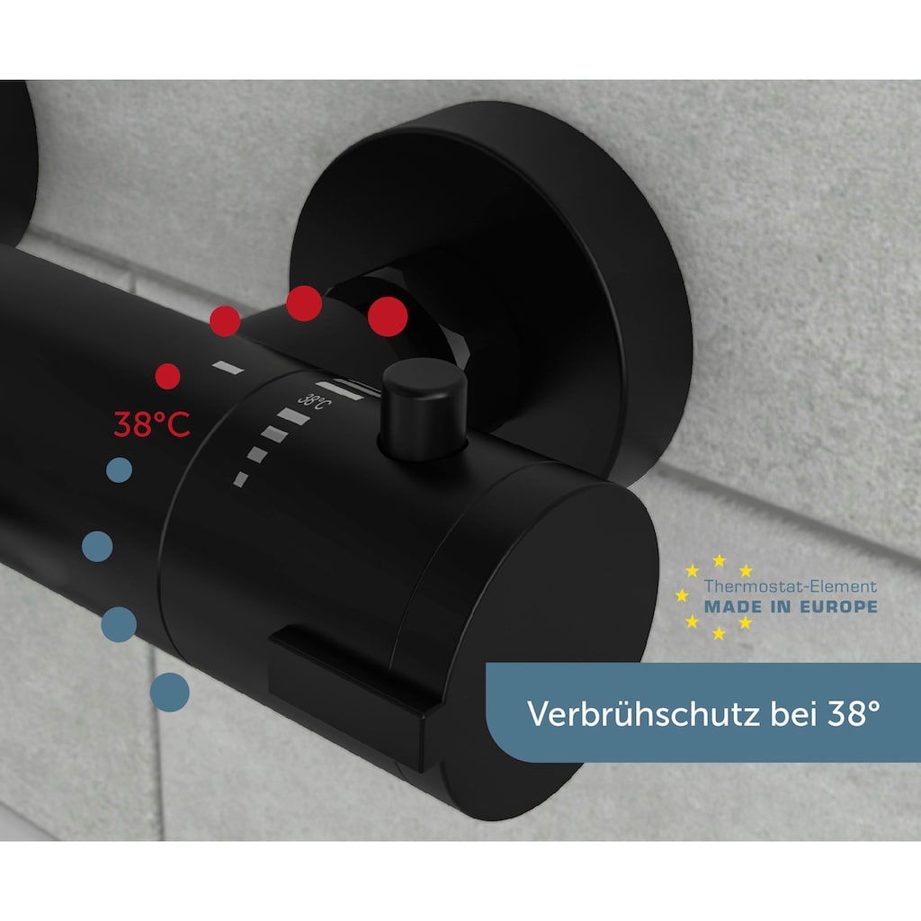 Schütte Wannenarmatur »London«, Thermostat, Mischbatterie Badewanne, Wasserhahn Bad, Wannenarmatur