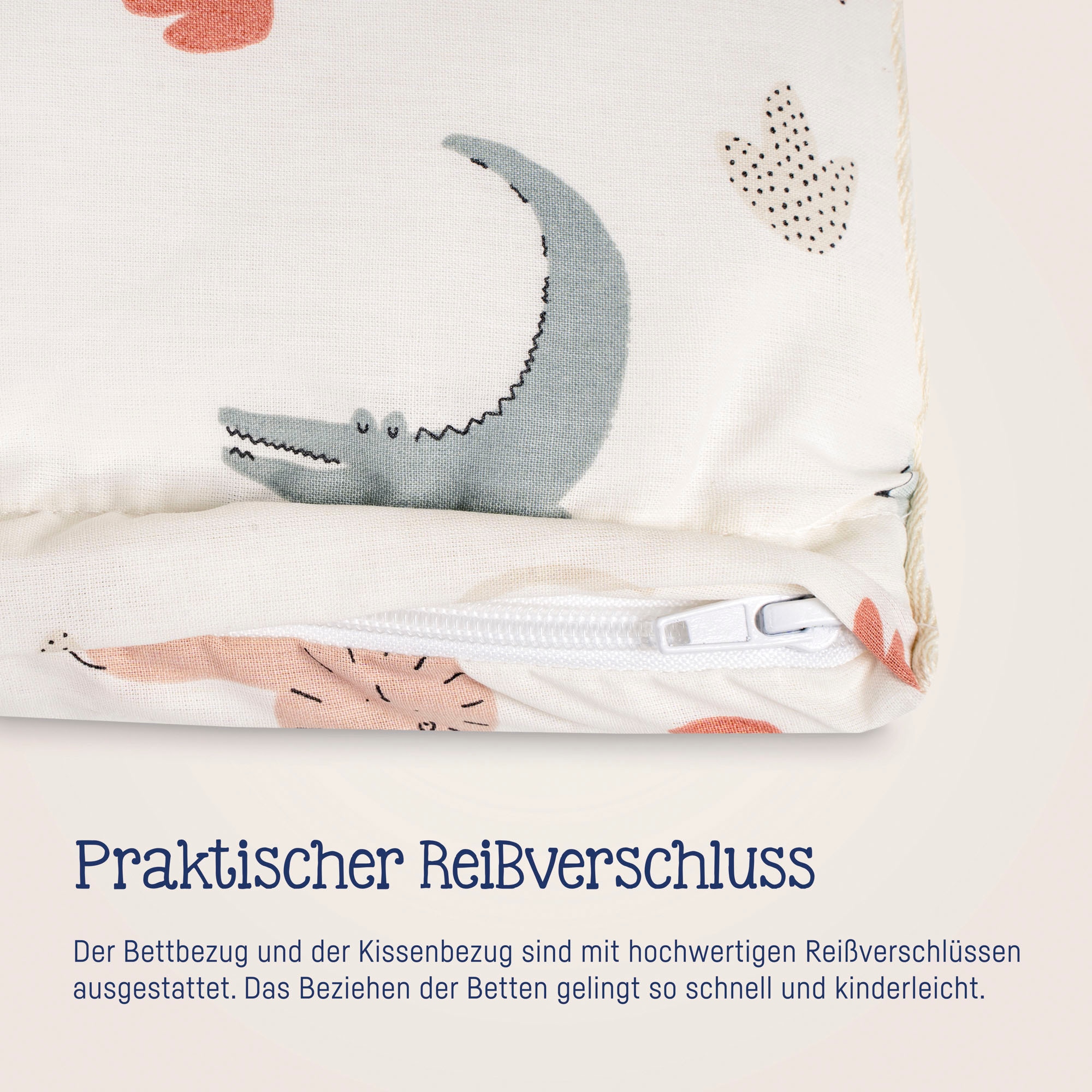 Julius Zöllner Kinderbettwäsche »Baby- und Kinderbettwäsche aus 100% Bio-Baumwolle«, erhältlich in den Größen 80x80+35x40cm und 100x135+40x60cm