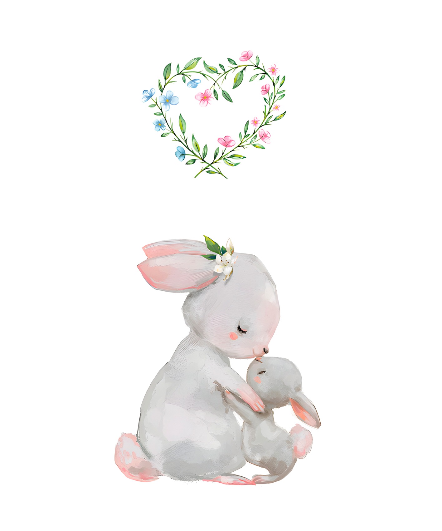 Lüttenhütt Poster "Großer Hase und Hasenkind mit Herz", Fantasy-Hase-Hasen- günstig online kaufen