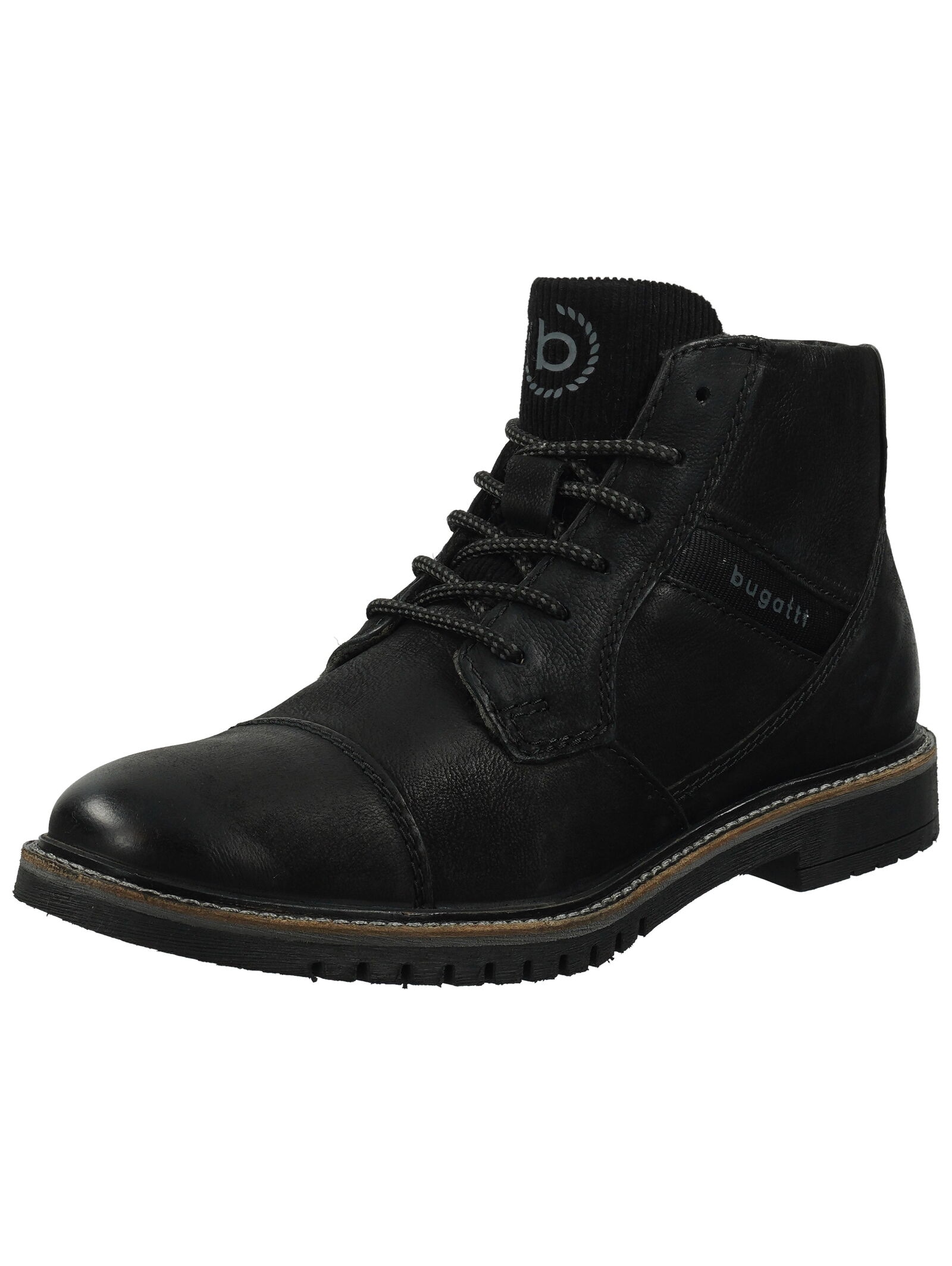 BUGATTI Herren Schnürstiefelette "bugatti Stiefelette Leder", Gr. 43, schwarz, Leder, Schuhe