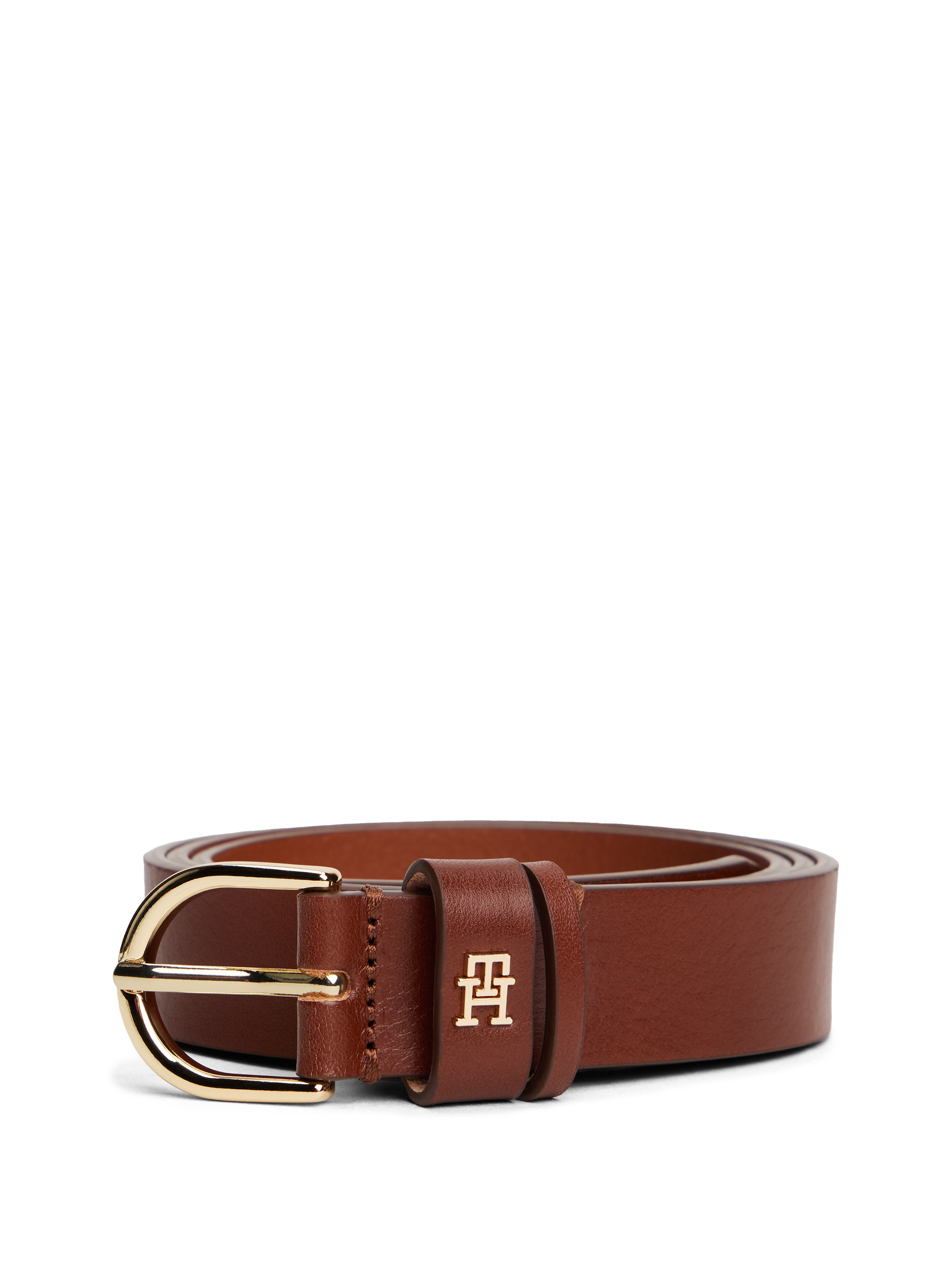 Tommy Hilfiger Ledergürtel "ESSENTIAL EFFORTLESS 2.5 GOLD", Logoemblem, wei günstig online kaufen