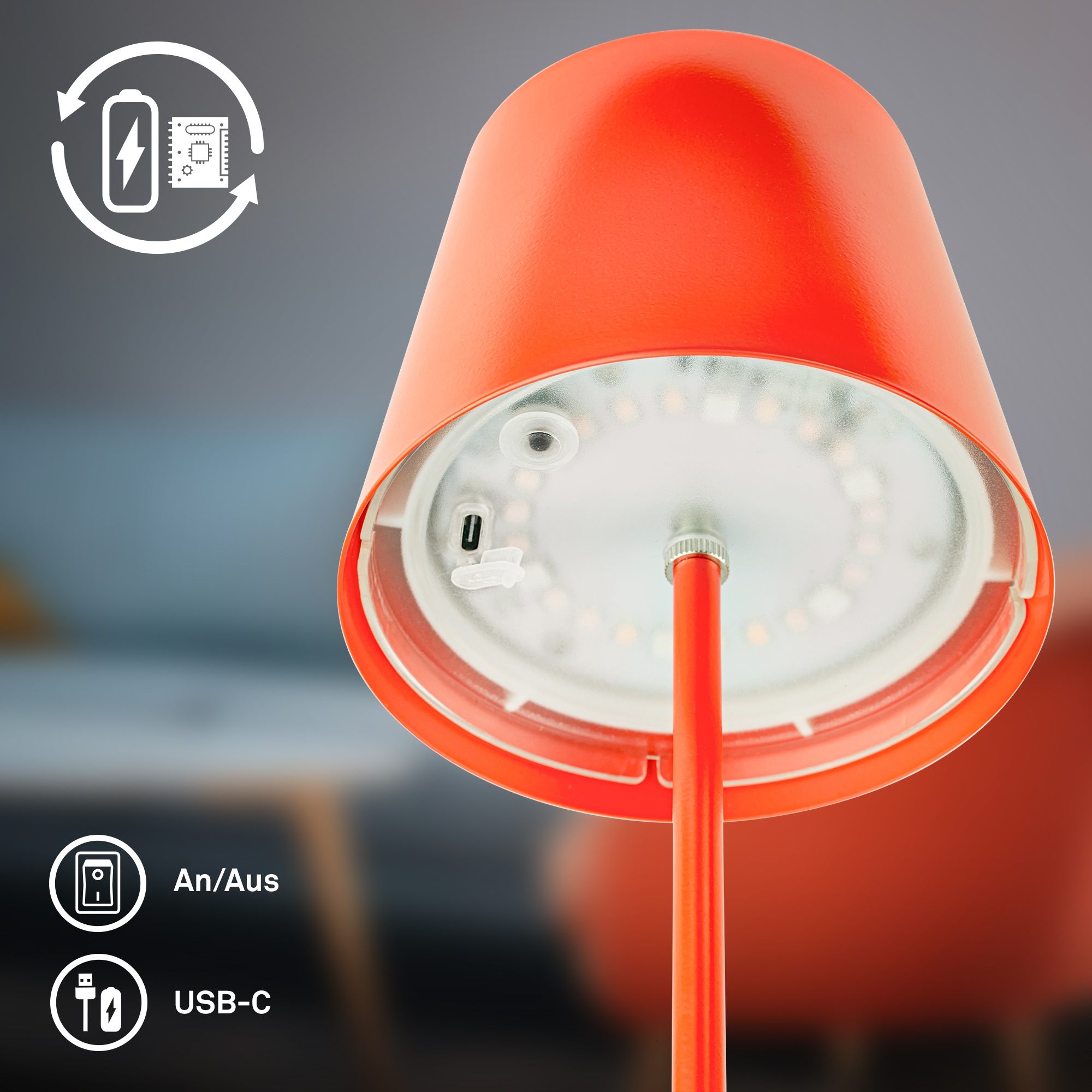 Briloner Leuchten LED Außen-Tischleuchte »RGB/W Akku Tischleuchte, IP44, 2,5W, inkl. Flaschenhalter«, Leuchtmittel LED-Modul | LED fest integriert