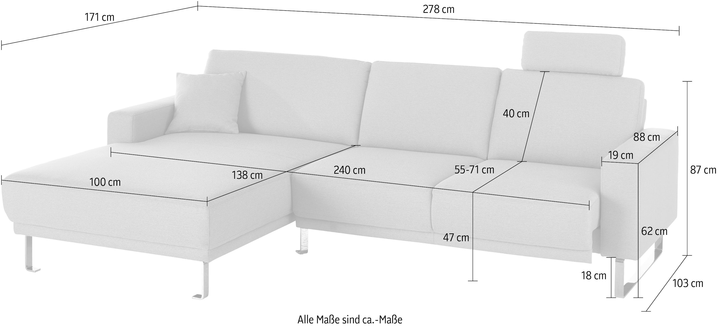 Places of Style Ecksofa »Apiro L-Form«