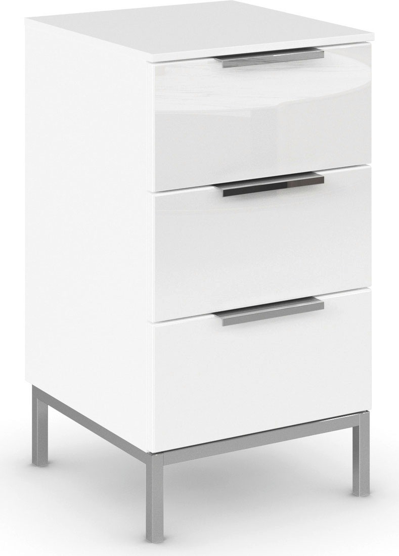 rauch Nachtkommode »Nachttisch Nachtschrank Nachtkonsole FLIPP mit Glasfront« Breite 40 cm,  mit 3 Schubladen und Soft-Close-Funktion sowie Glasfront