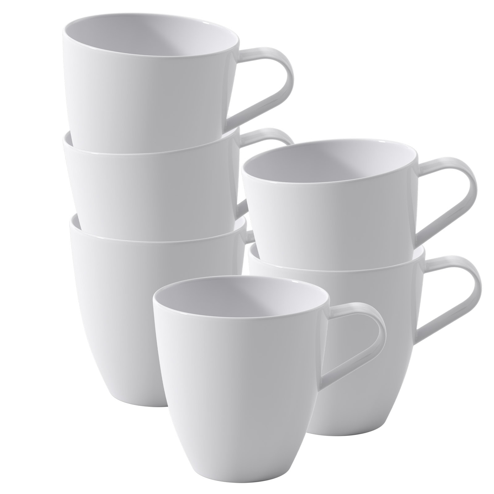 Villeroy & Boch Becher "Henkelbecher Pura 270 ml 6er Set weiß" Spülmaschinenfest, Mikrowellensicher