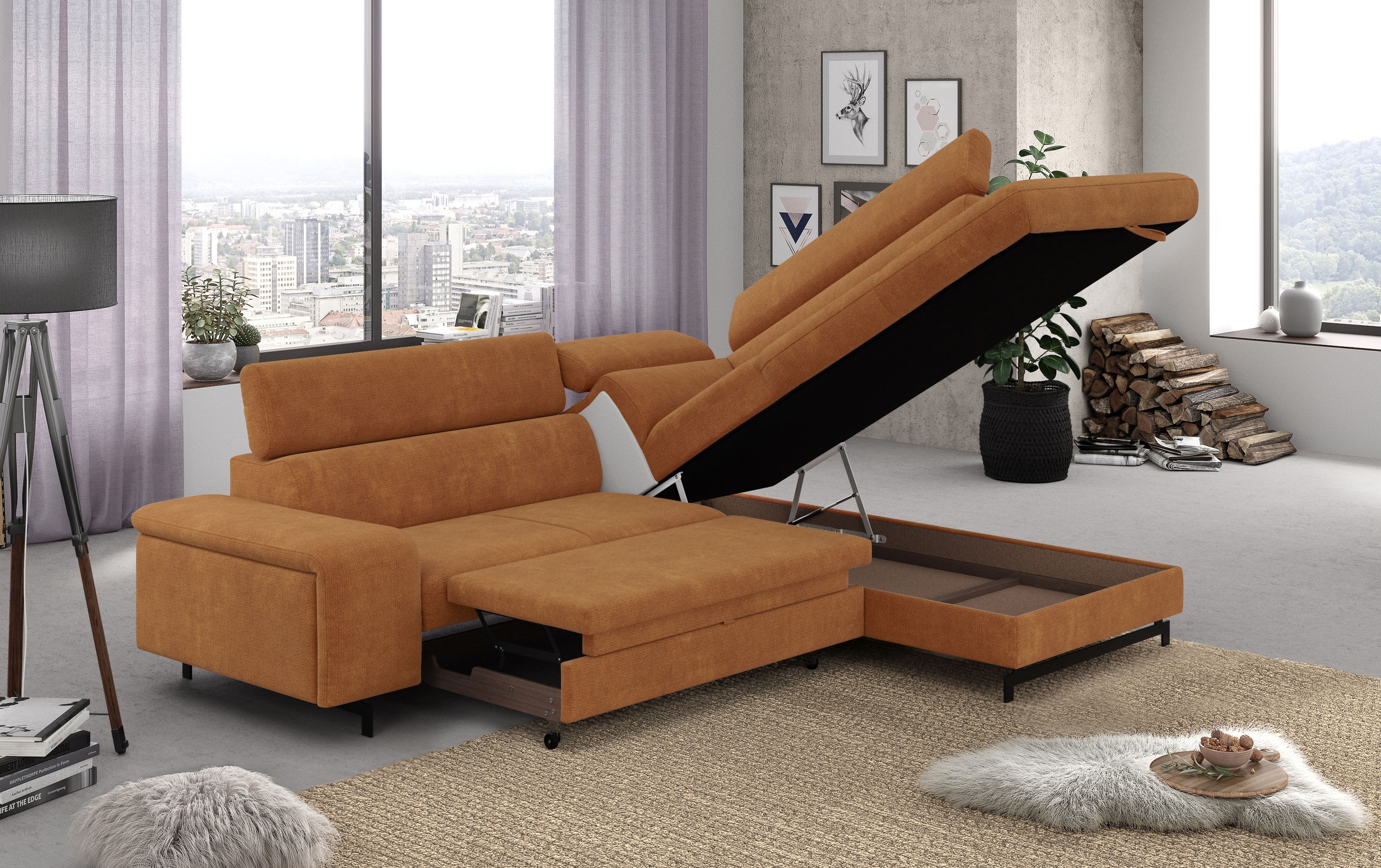 COTTA Ecksofa "Emma L-Form", mit Kopfteilverstellung, wahlweise mit Bettfun günstig online kaufen