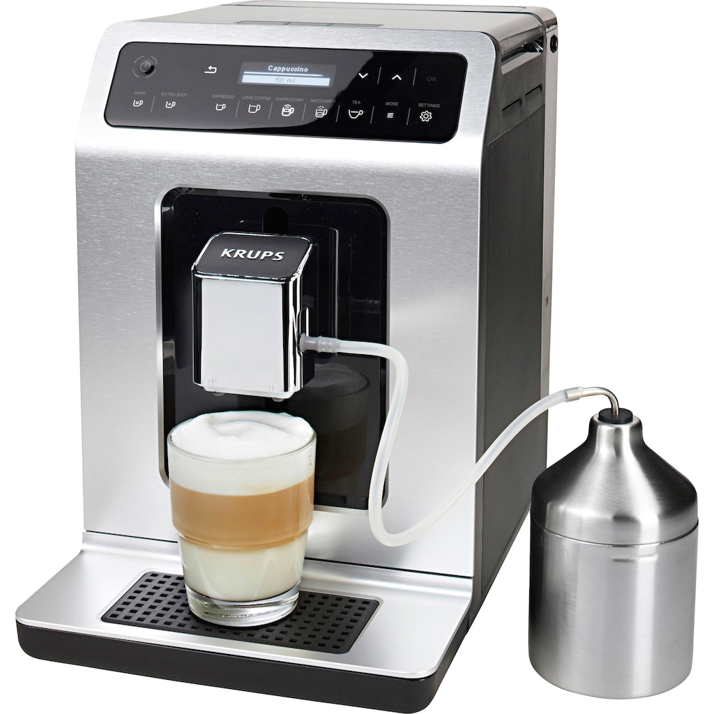 Krups Kaffeevollautomat »EA891D Evidence«, Barista Quattro Force Technologie, 12 Kaffee-Variationen + 3 Tee-Variationen, One-Touch-Cappuccino Funktion, OLED-Display und Touchscreen