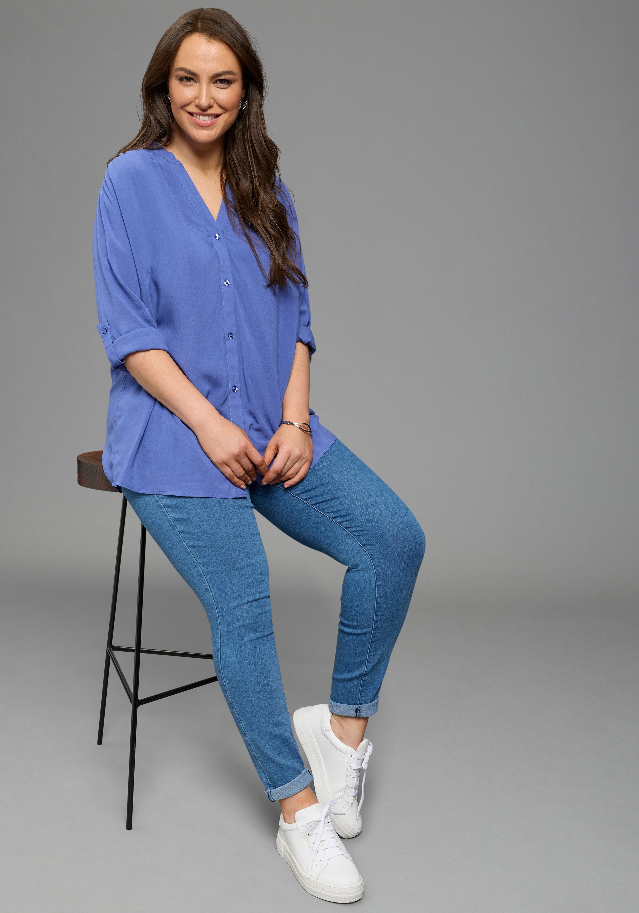 Laura Scott CURVE Longbluse im Tunika Stil aus weicher Viskose - GROSSE GRÖSSE