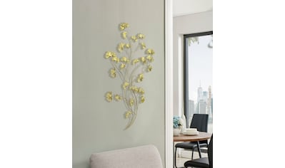 Leonique Wanddekoobjekt, Wanddeko, Ginko-Zweige, aus Metall, goldfarben, dekorativ im... kaufen