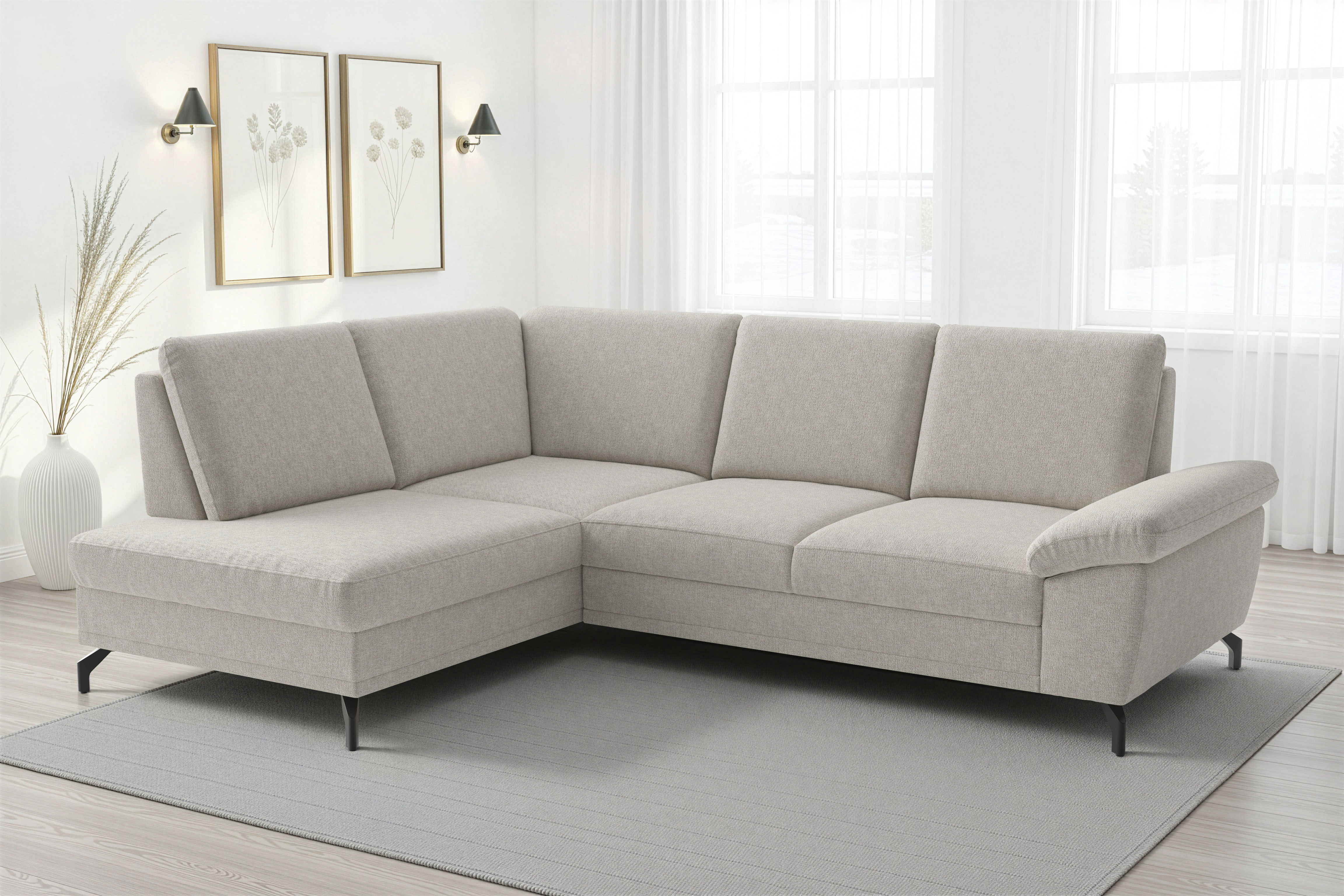 sit&more Ecksofa "Chelsea L-Form, B: 249 cm, Armteil- & Sitztiefenverstellung" optional Schlaffunktion und Bettkasten
