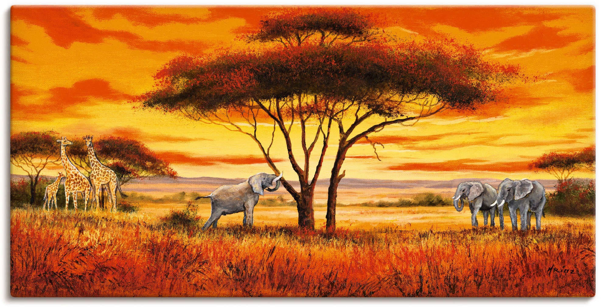 Artland Wandbild "Afrikanische Landschaft II", Afrika, (1 St.), als Alubild, Outdoorbild, Leinwandbild, Wandaufkleber, v