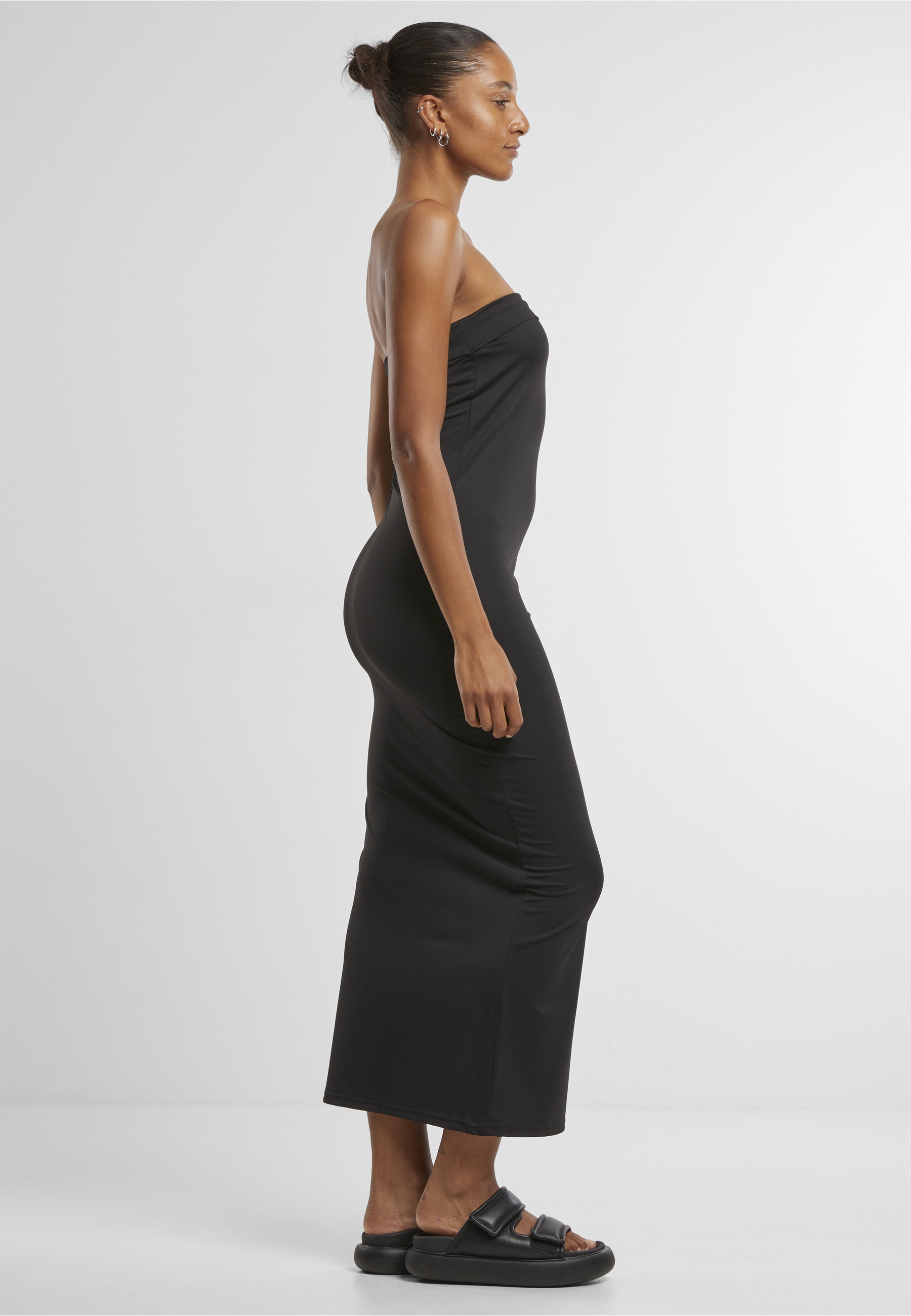 URBAN CLASSICS Shirtkleid »Urban Classics Ladies Bandeau Midi Dress« 1 Stk. tlg.