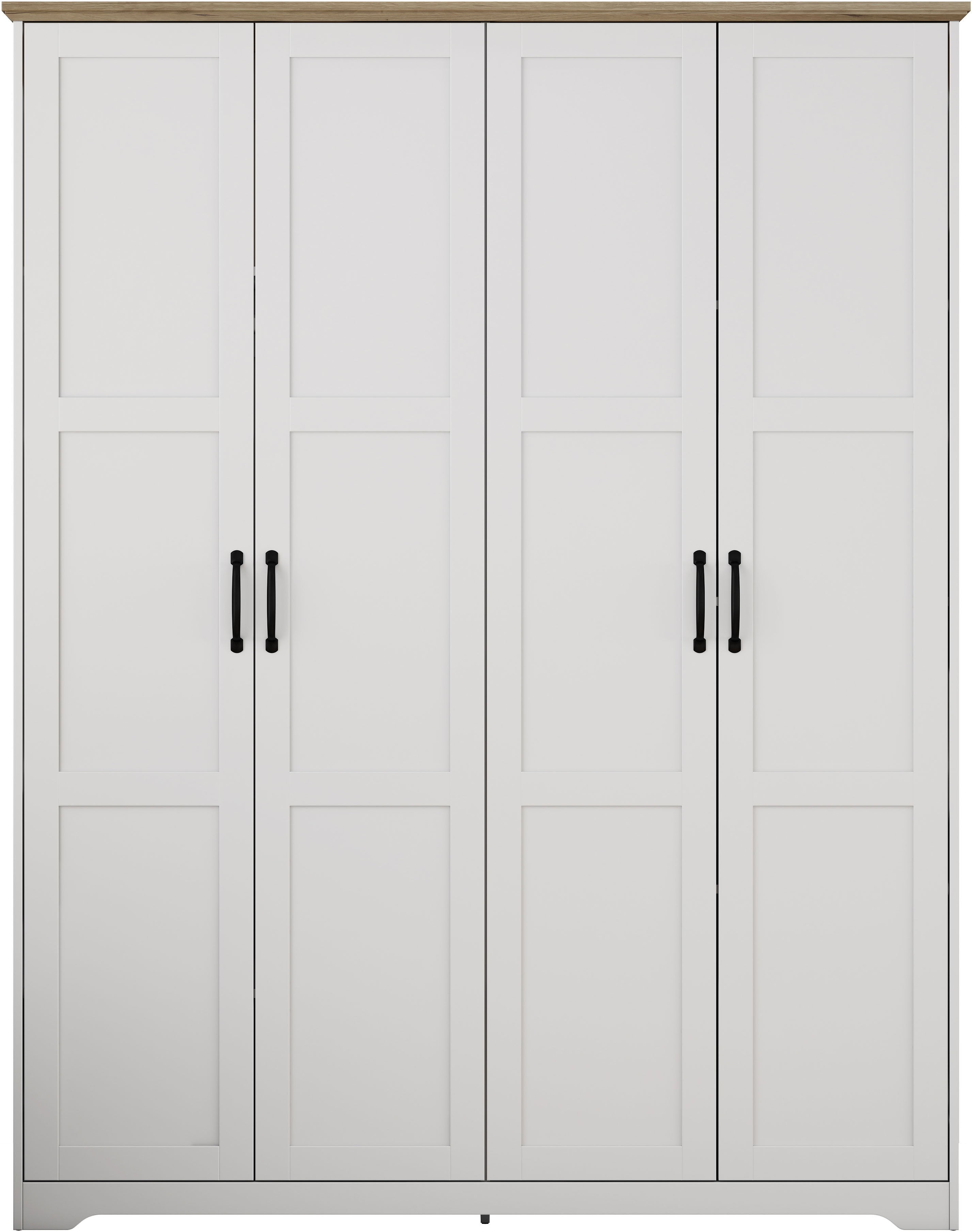 OTTO home Kleiderschrank "Emmilia Schrank Schlafzimmerschrank im Landhaus Design" Mit vielen Einlegeböden und Softclose Türen, Landhaus Schrank mit 4 Türen Breite 151,1cm Höhe 2m
