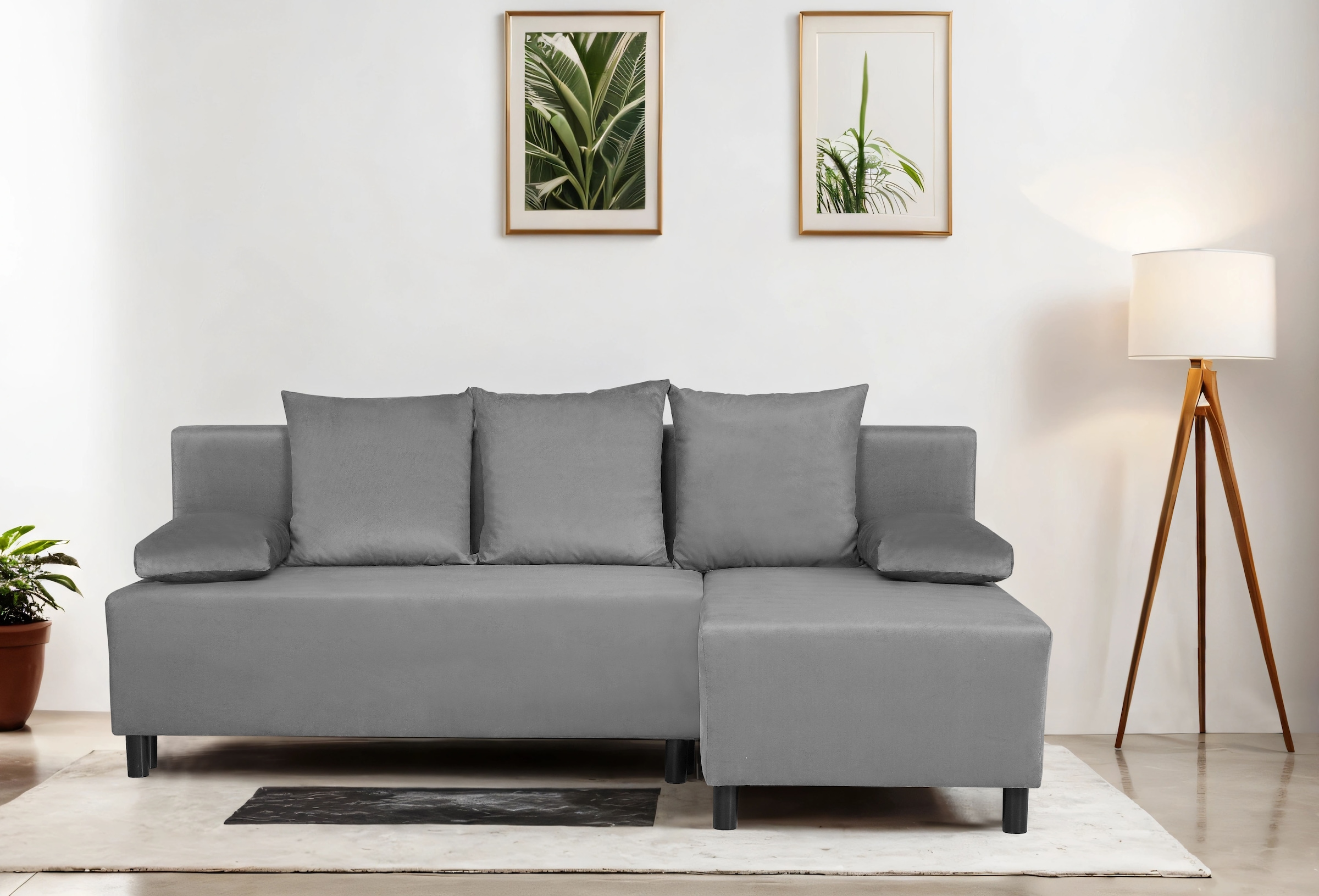 Home affaire Ecksofa "IWALANI, Schlafsofa mit Bettkasten, Recamiere beidsei günstig online kaufen