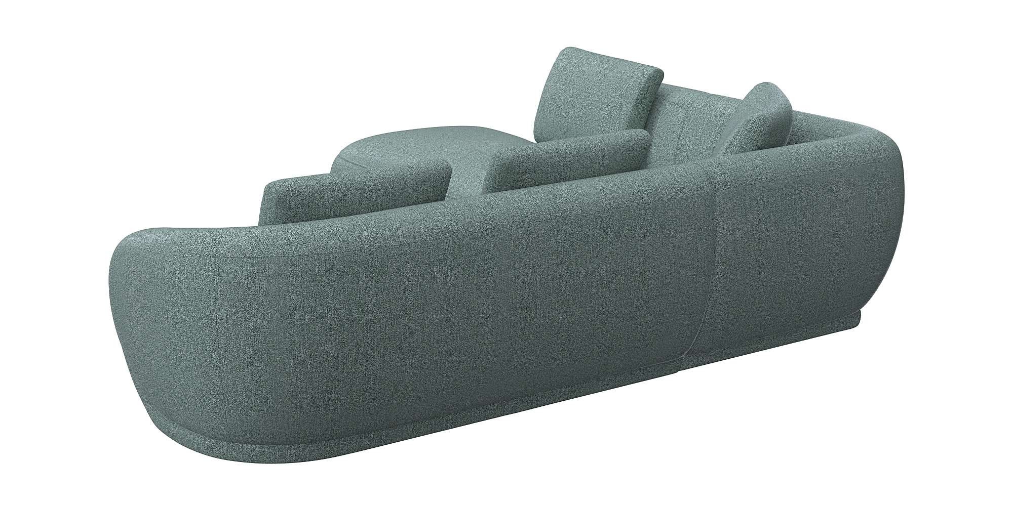 FLEXLUX Ecksofa »Torino, rund, L-Form, Sofa-Ecke mit Ottomane«, Modernes, organisches Sofa-Design, Kaltschaum, Wellenunterfederung